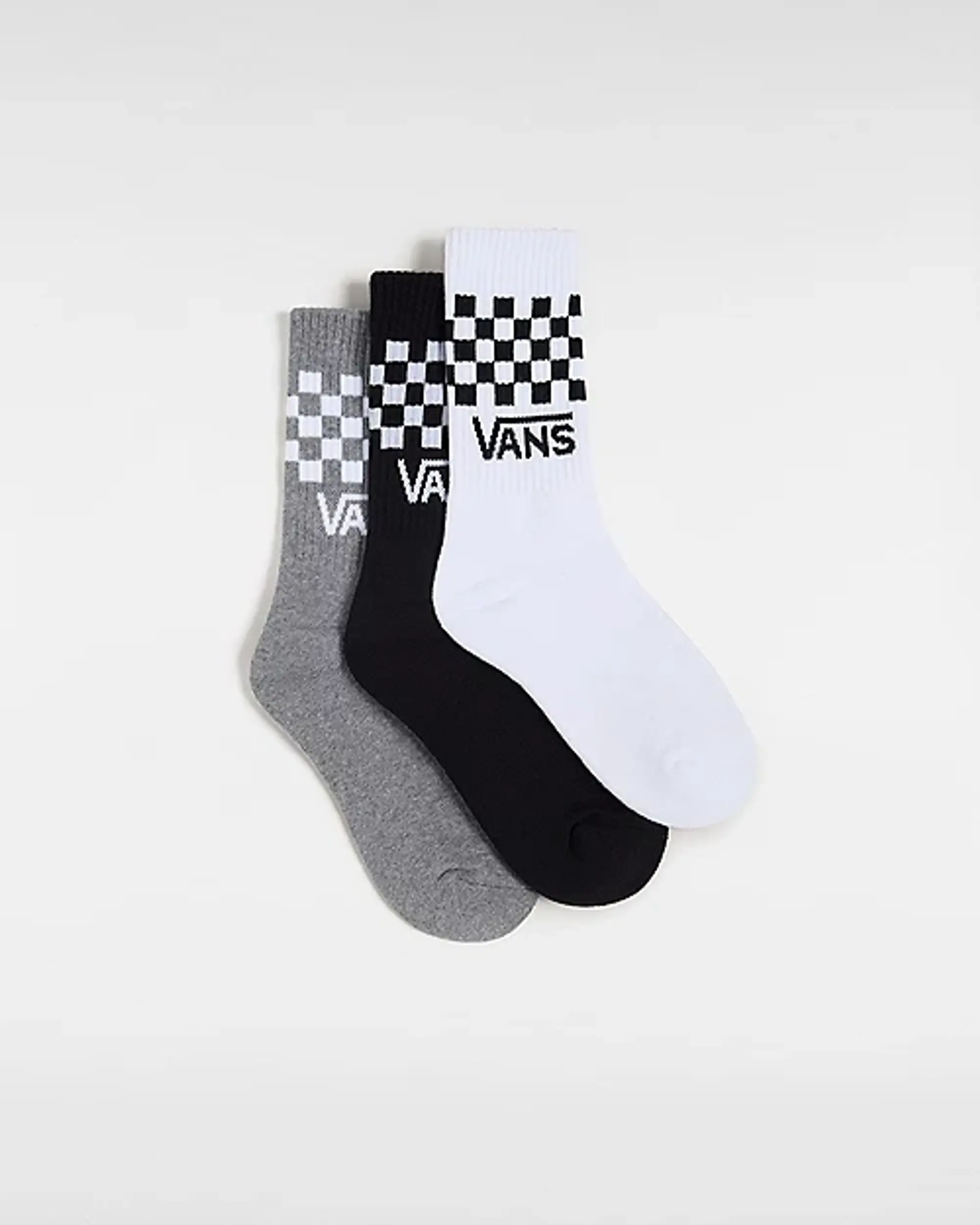 Vans Classic Crew Socks (3 Pairs) (Black/White) Women Black