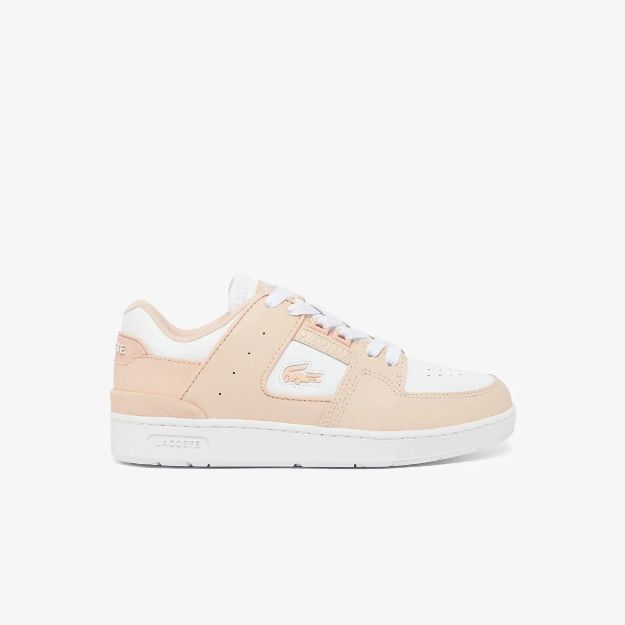 Lacoste Women's Court Cage Leather Sneakers - Light Pink & White