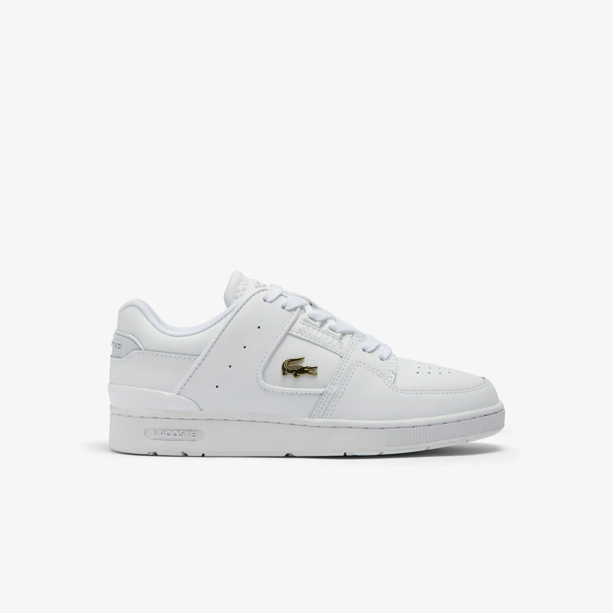 Lacoste Women's Court Cage Leather Sneakers - White & Gold