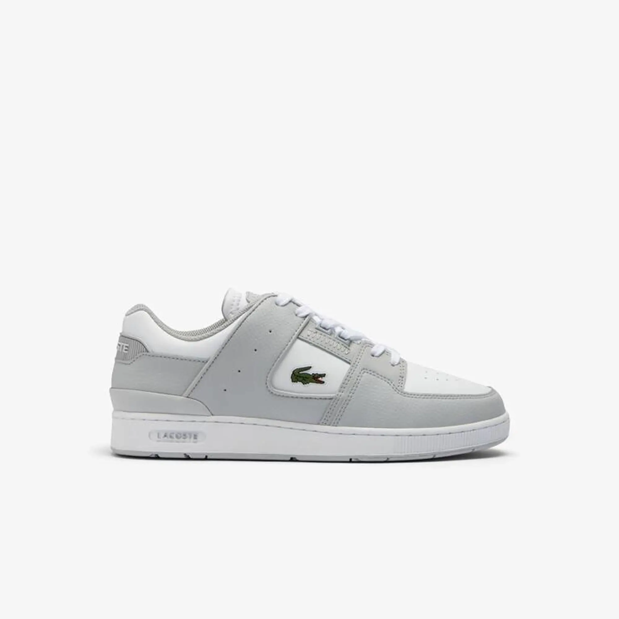 Lacoste Men's Court Cage Leather Sneakers - Light Grey / White