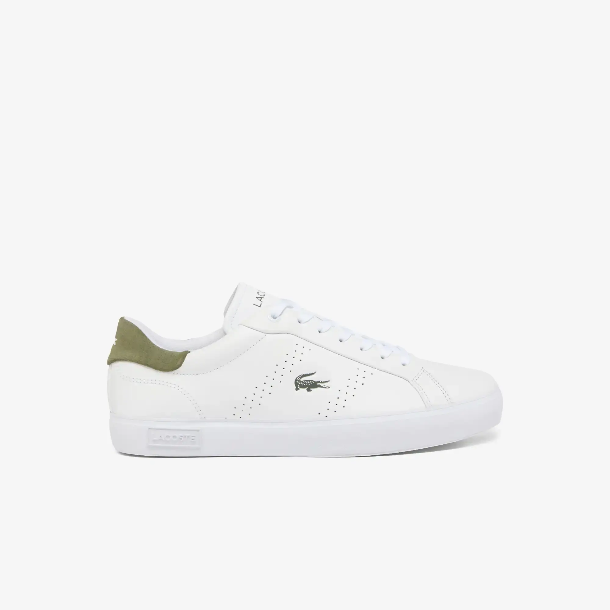 Lacoste Men's Powercourt 2.0 Leather Sneakers - White & Khaki