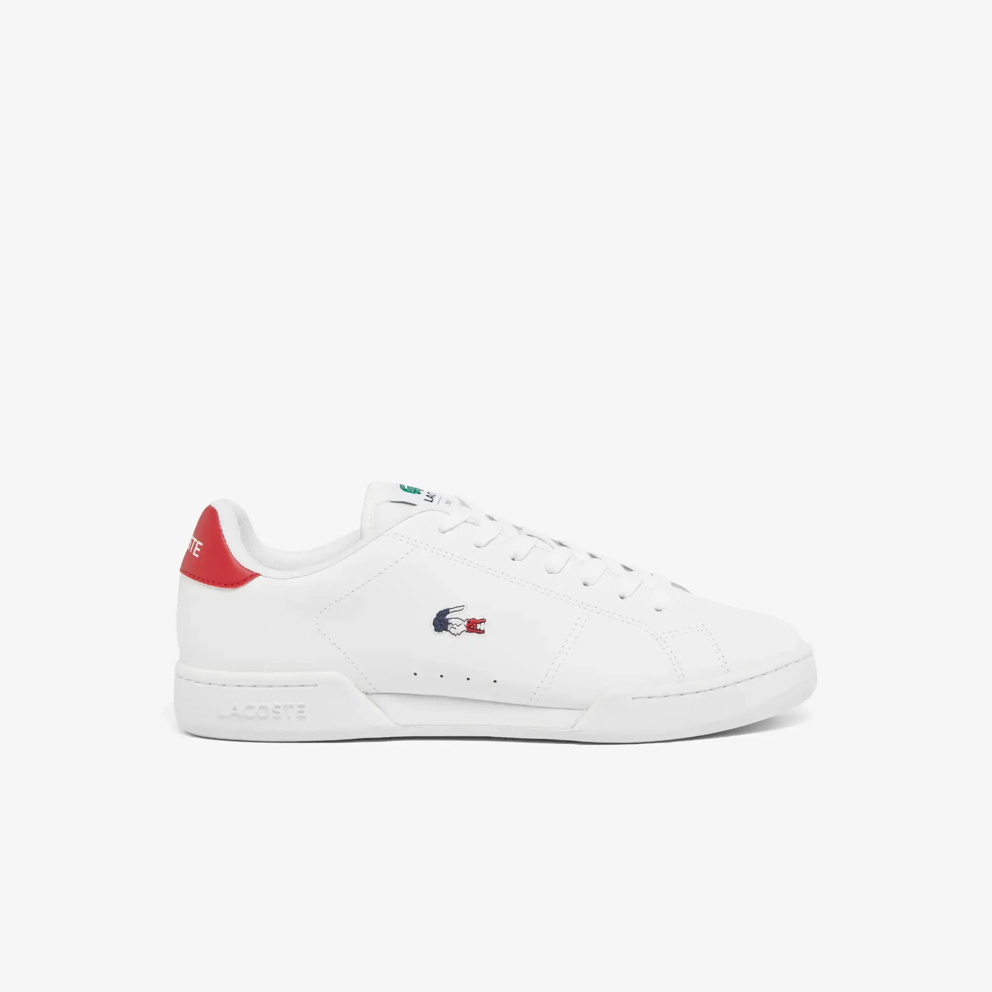 Lacoste Men's Carnaby Cup Leather Sneakers - White, Navy & Red