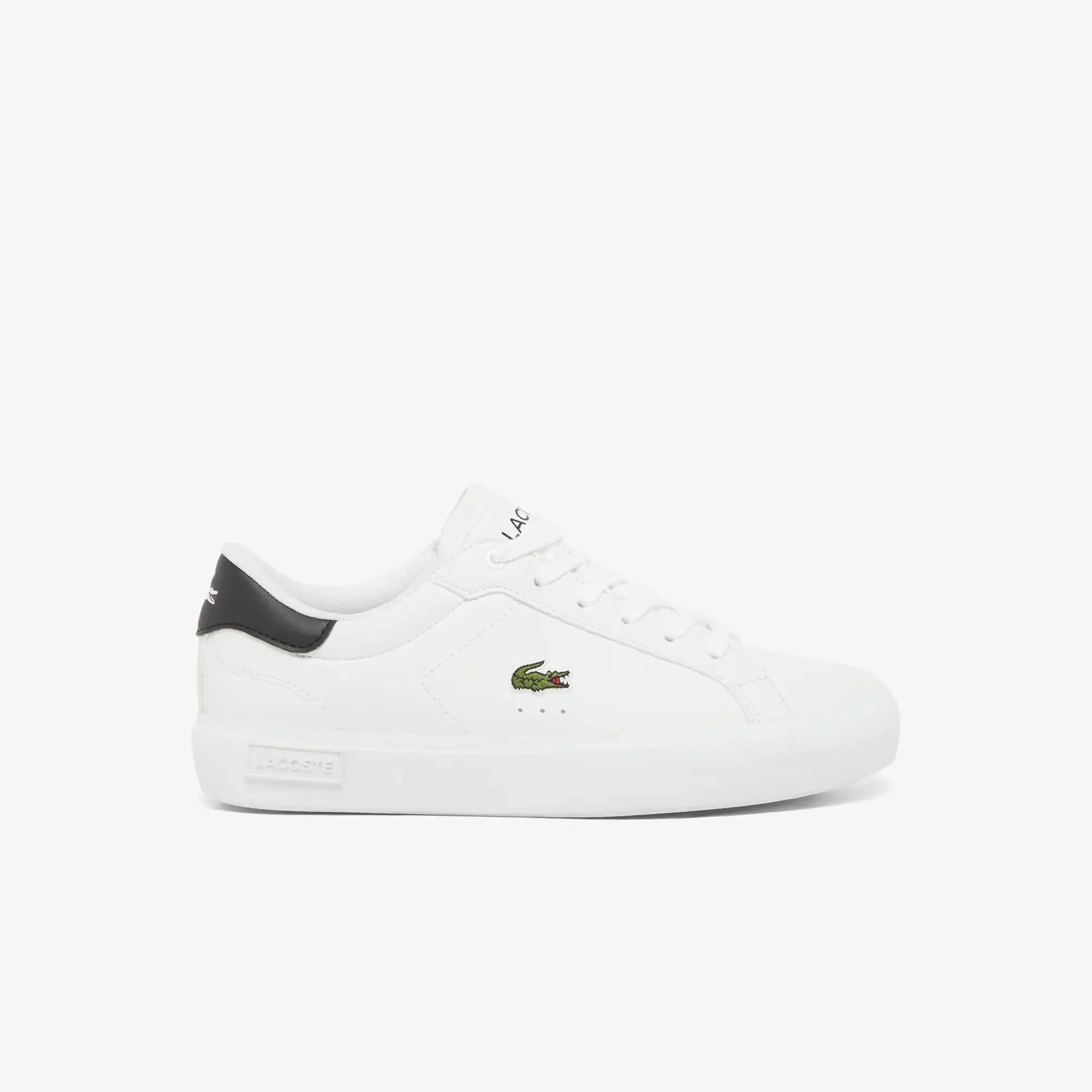 Lacoste Junior's Powercourt Sneakers - White & Black