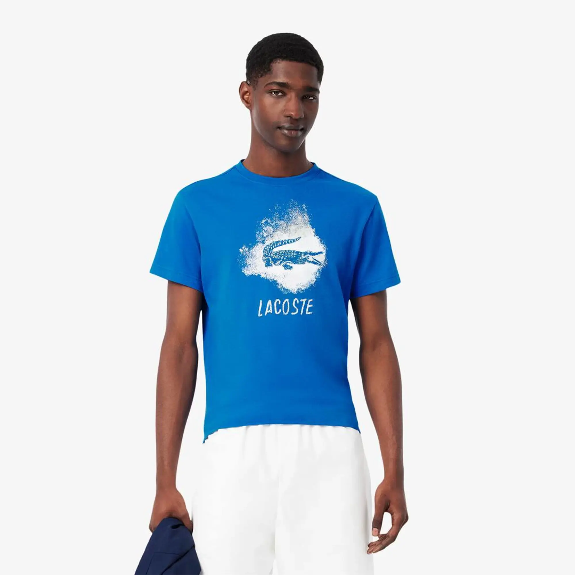 Lacoste Ultra Dry Graphic Sport T-shirt - Denim Blue