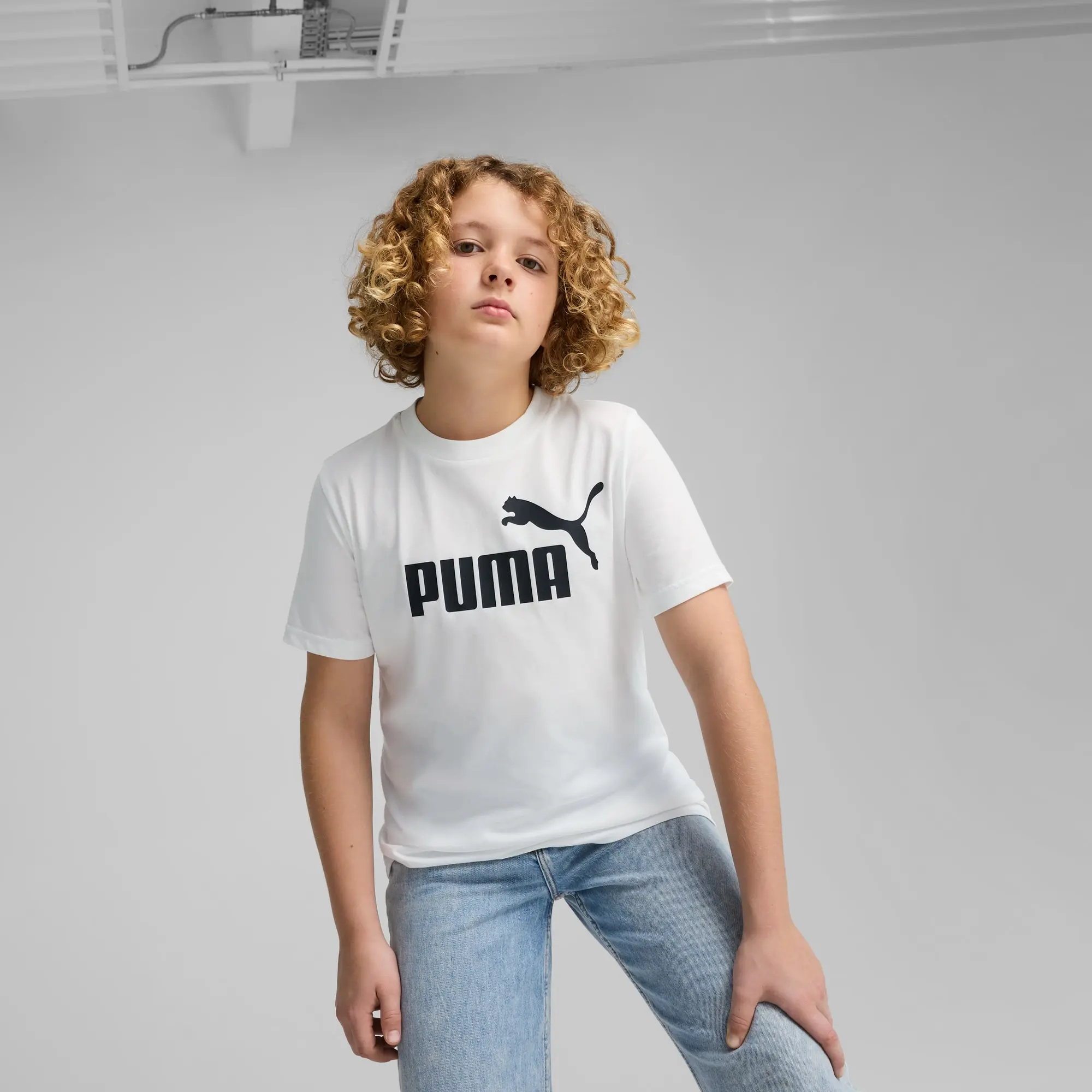 PUMA Ess No. 1 Logo T-Shirt Youth, White