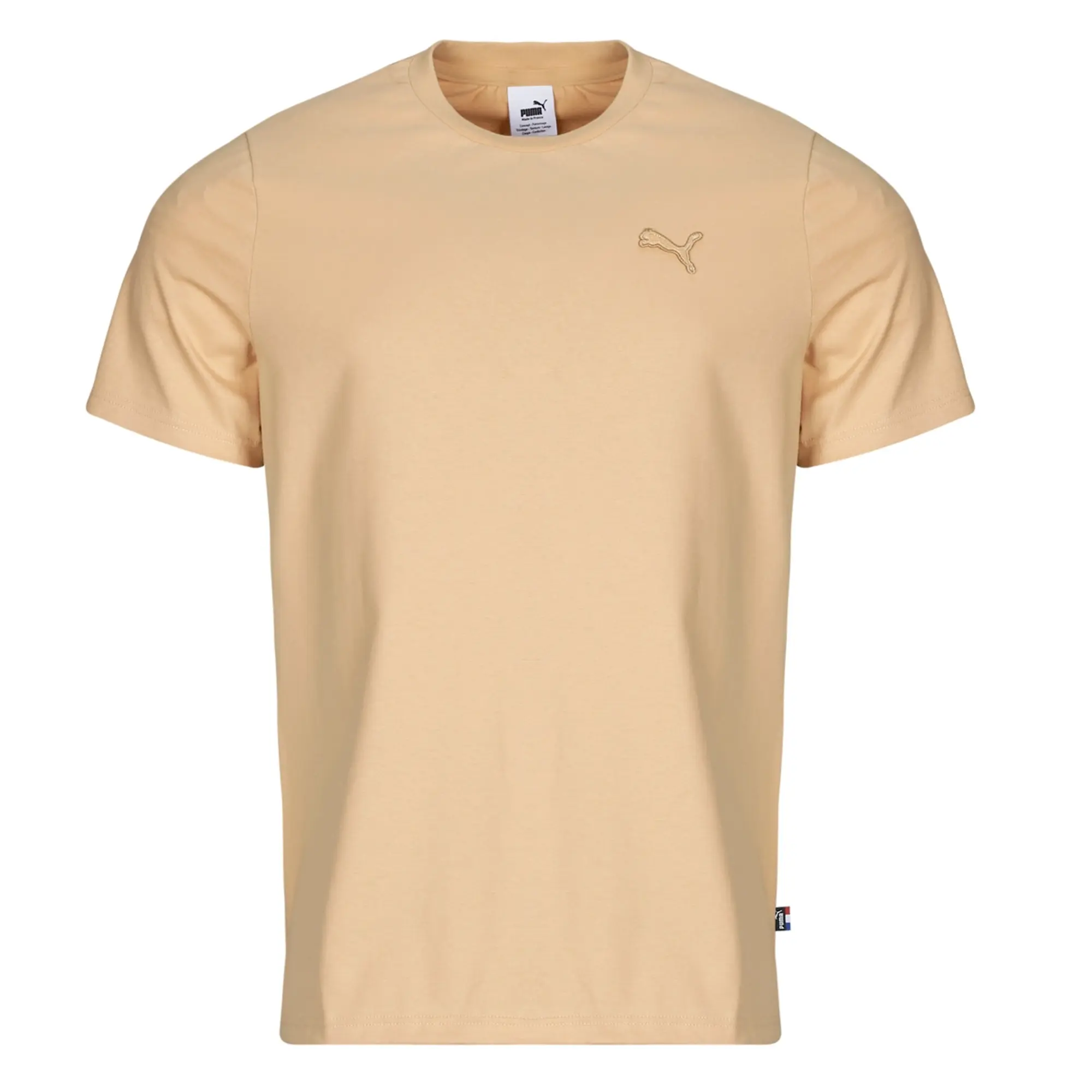 Puma  TEE MIF BADGE BRODE  men's T shirt in Beige