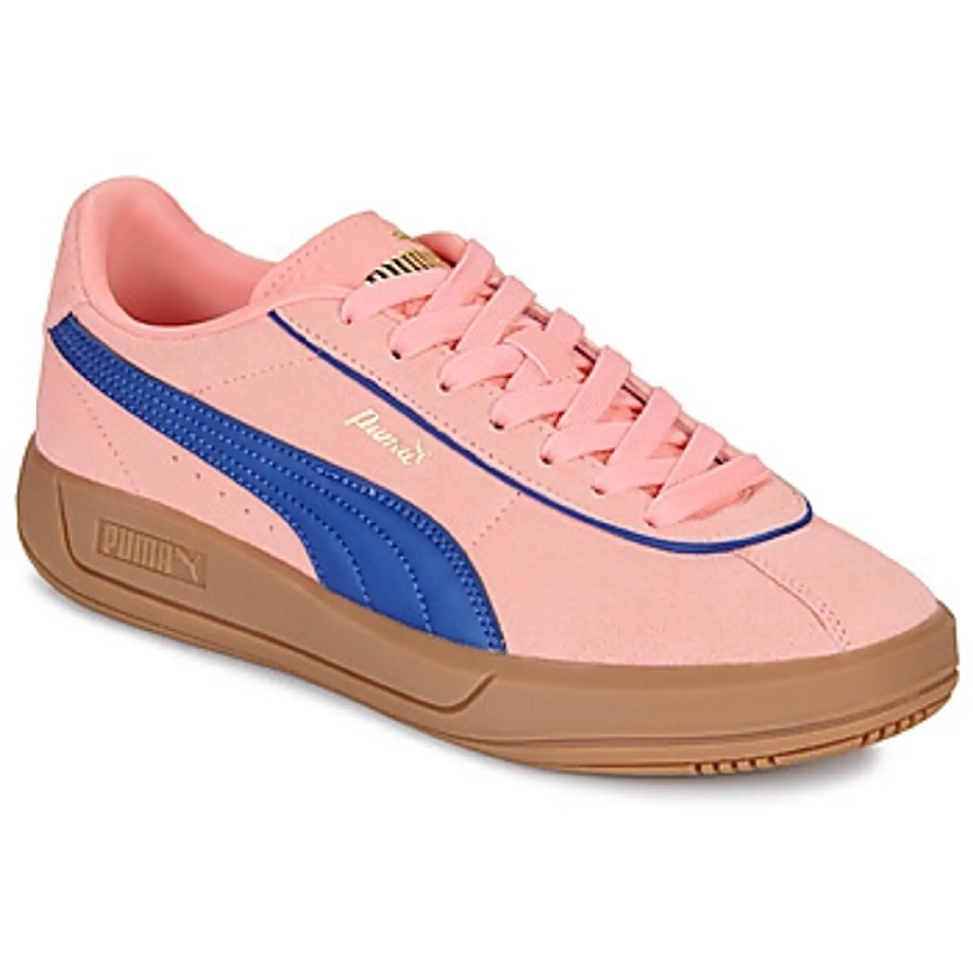 PUMA Club Klassika Suede Sneakers Women, Pink Fruit/Blazing Blue/Gold