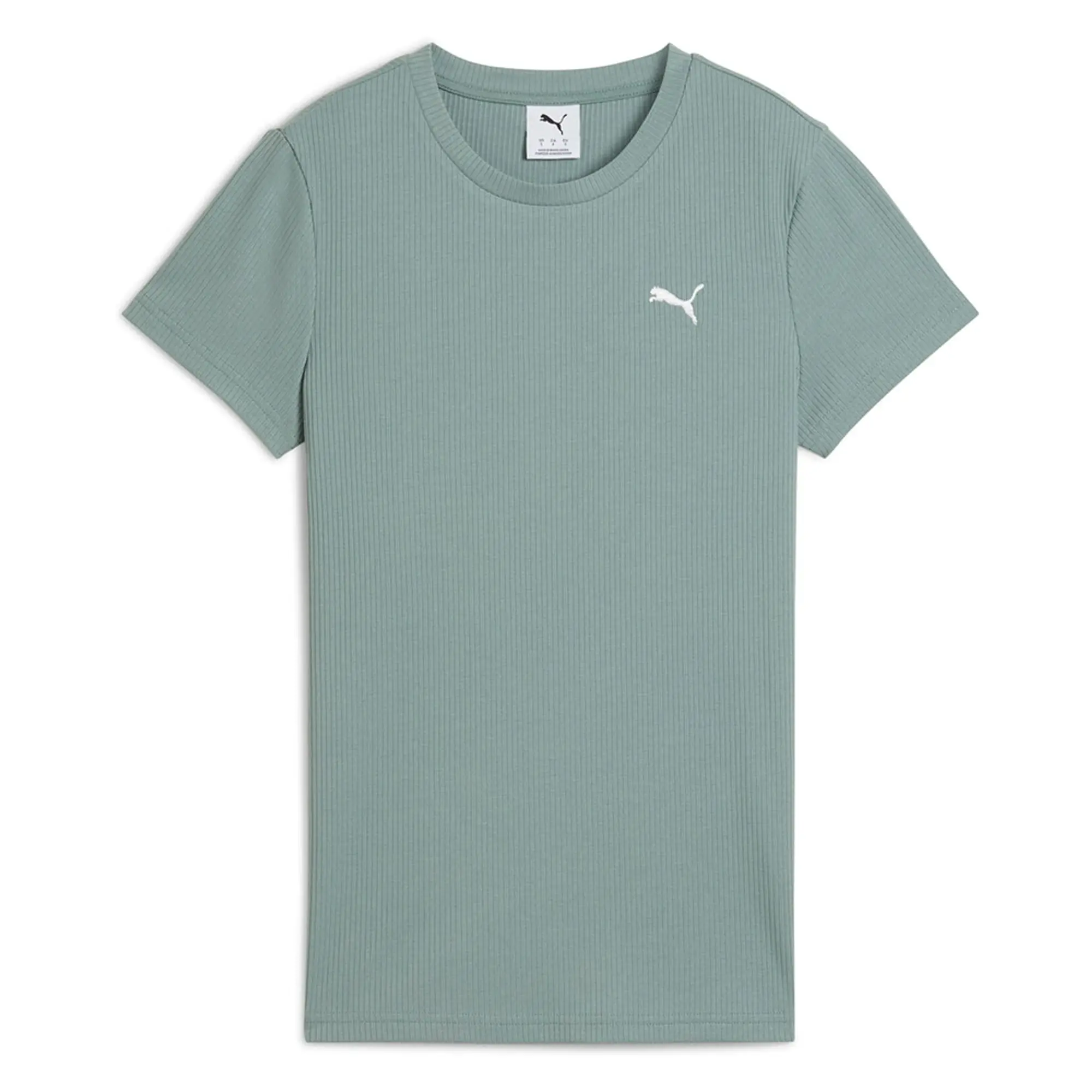 Puma  ESS ELEVATED RIB TEE  women's T shirt in Green