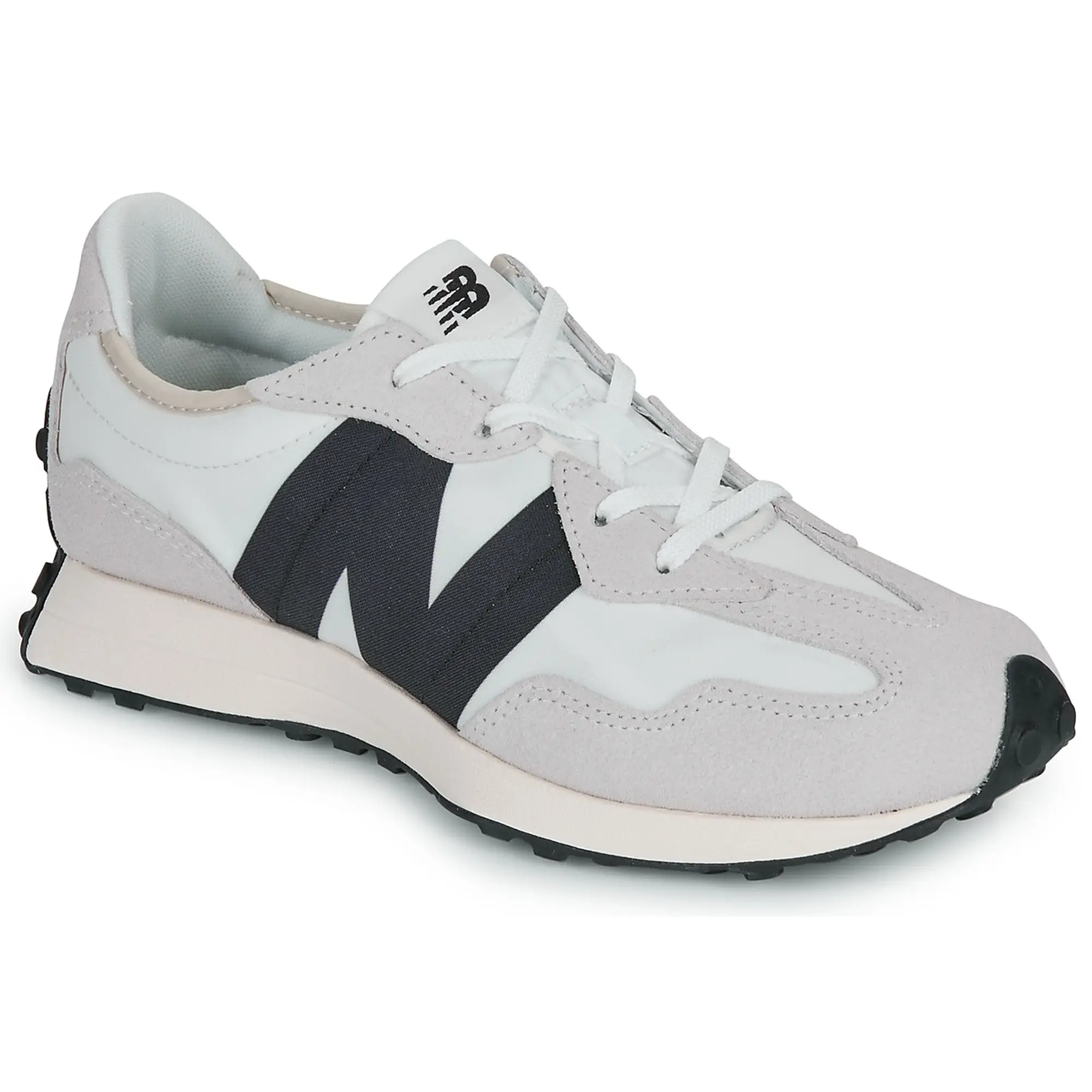 New Balance Kids' 327 in Grey/Black Leather