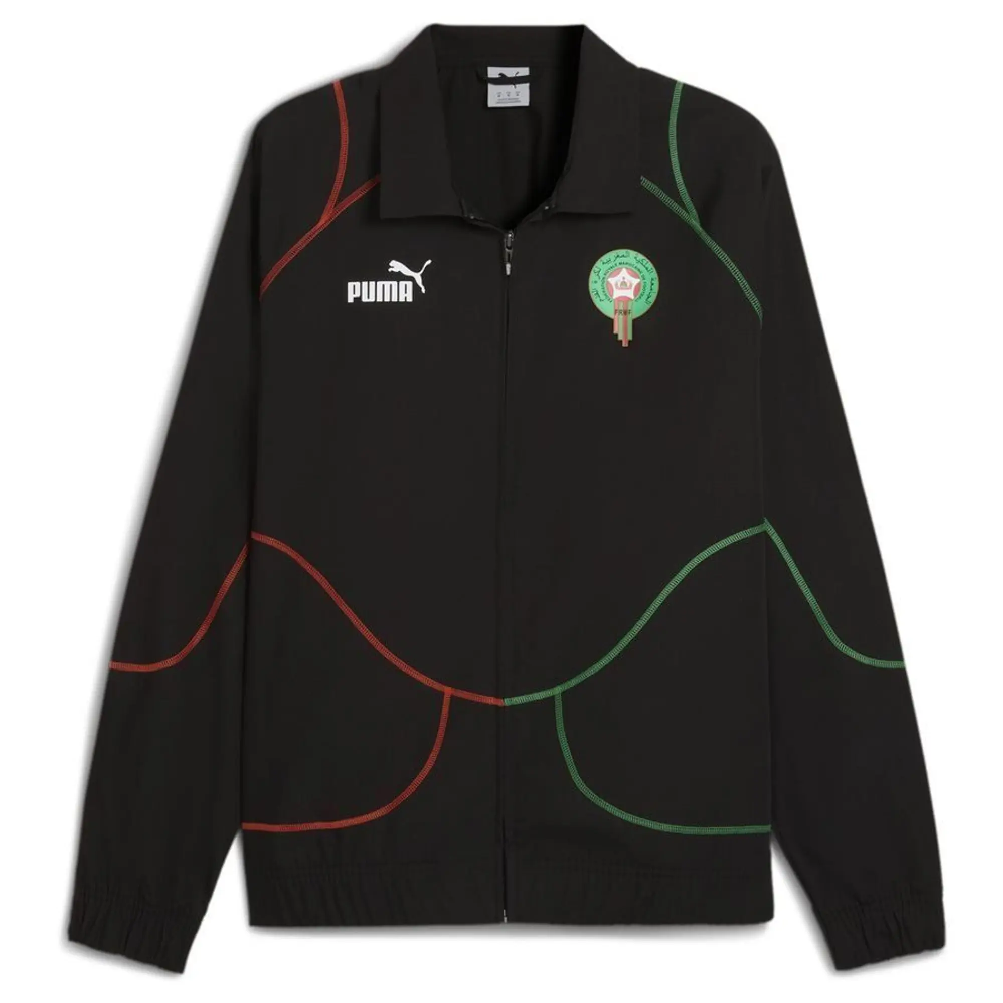 PUMA Morocco Ftblstatement Track Jacket Men, Black/Red/Archive Green