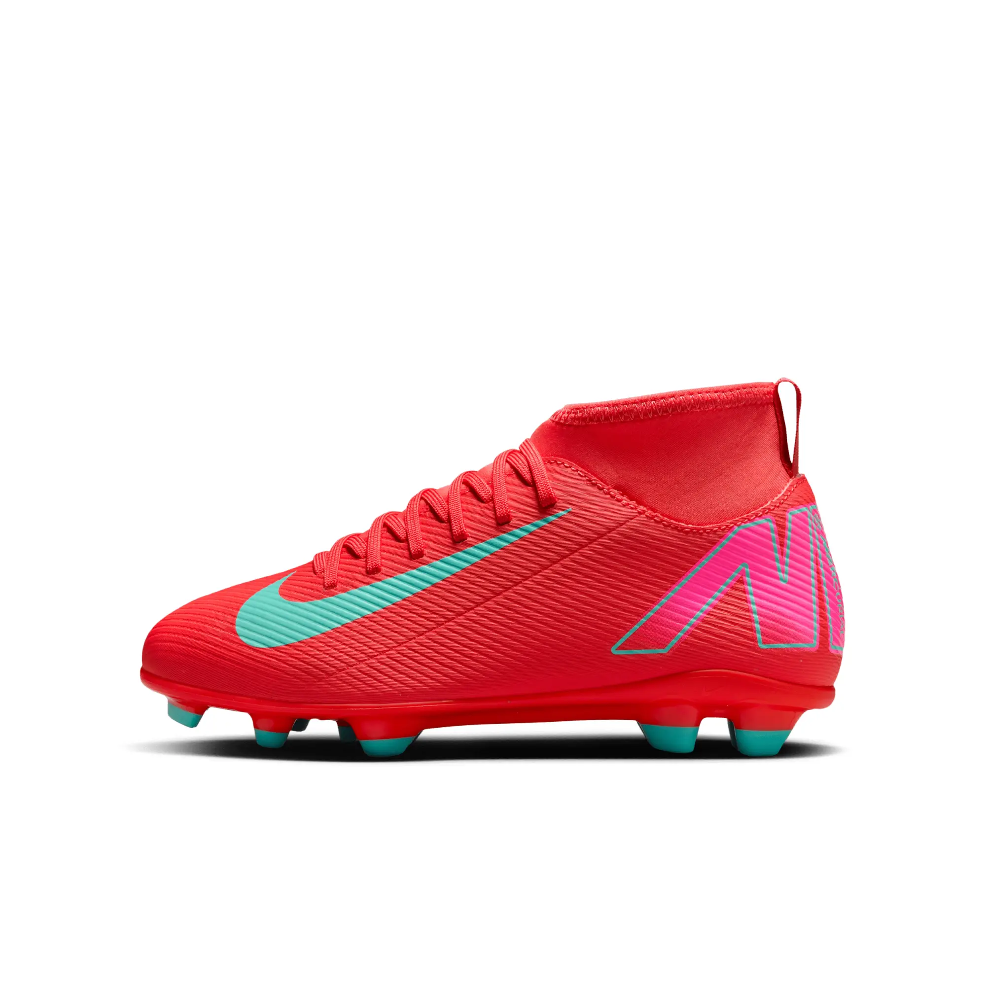 Nike Jr. Mercurial Superfly 10 Club Little/Big Kids' MG High-Top Soccer Cleats - Red