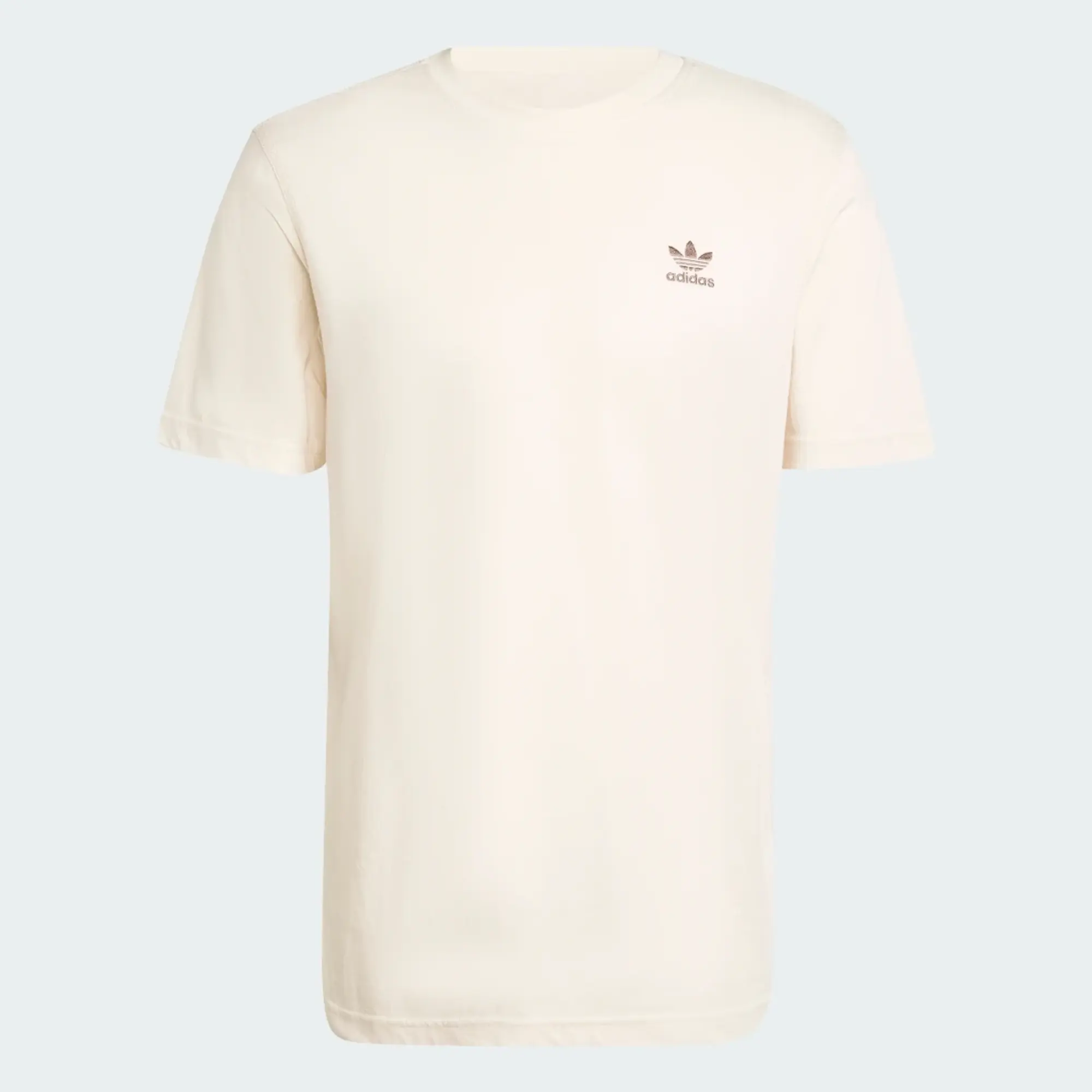 Adidas Originals Trefoil Essentials T-Shirt In Beige-White