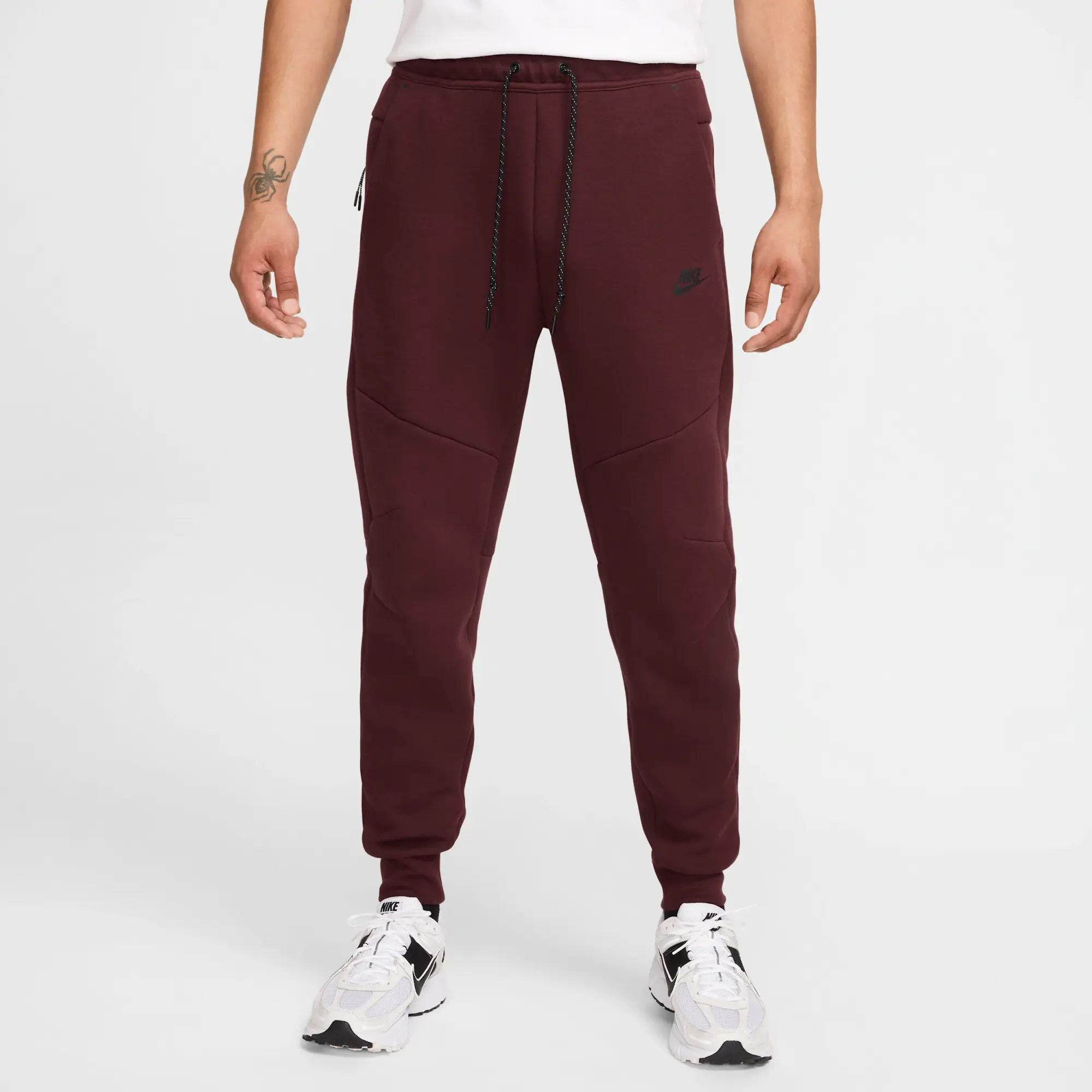 Nike Tech Men's Fleece Joggers - Red - Cotton/Polyester