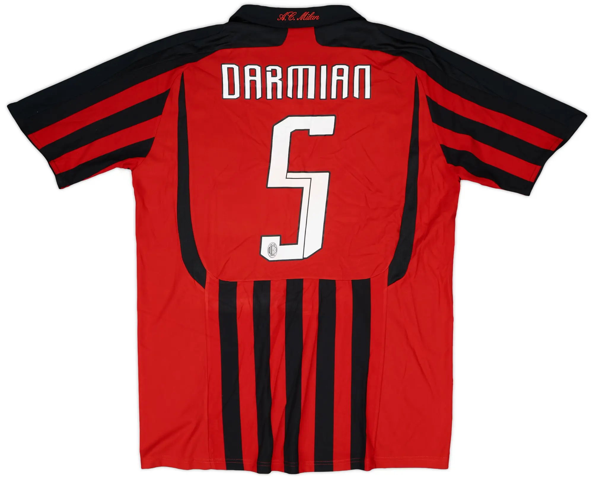 adidas 2007-08 AC Milan Player Issue Home Shirt Darmian #5