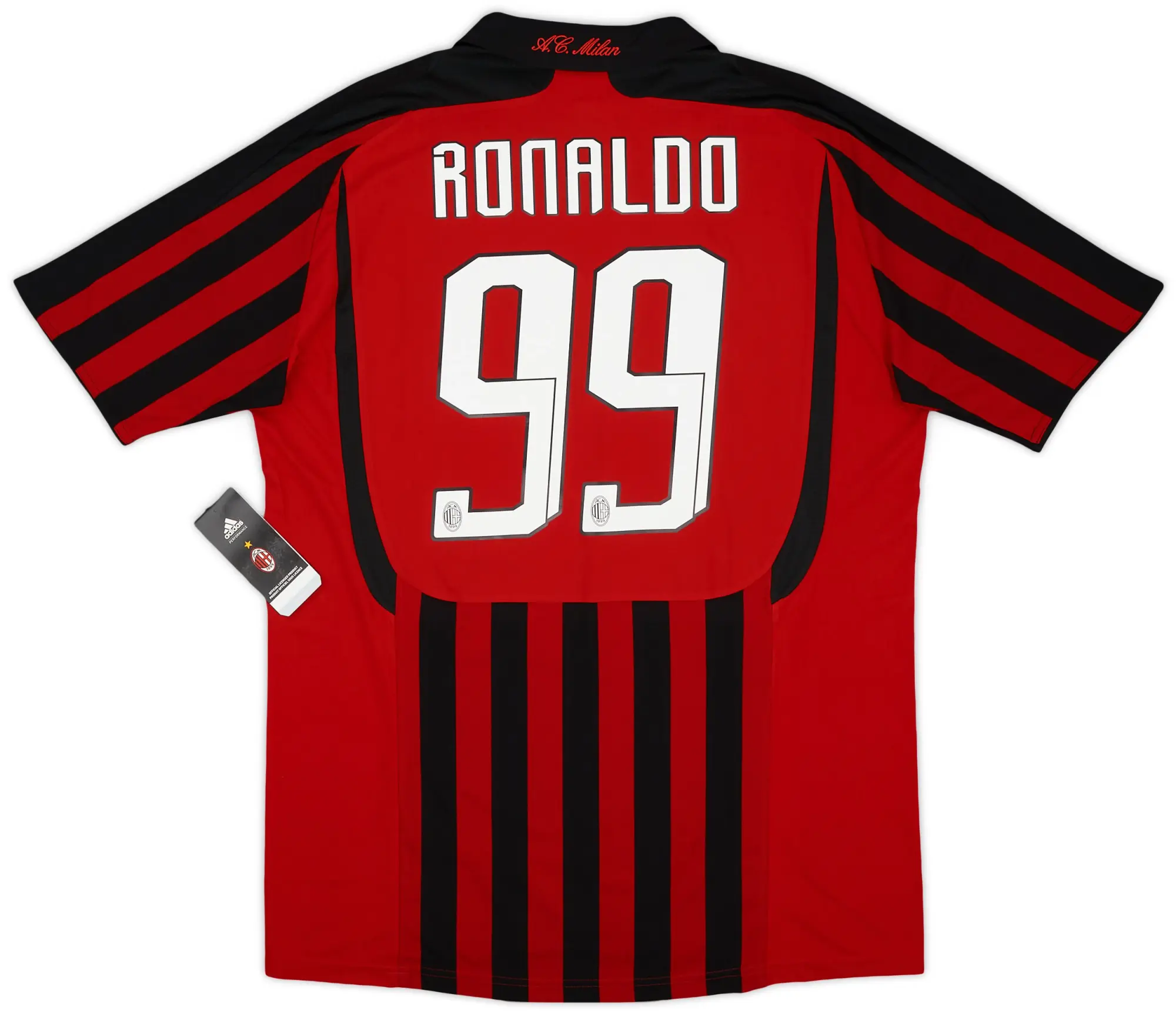 adidas 2007-08 AC Milan Home Shirt Ronaldo #99 (L)