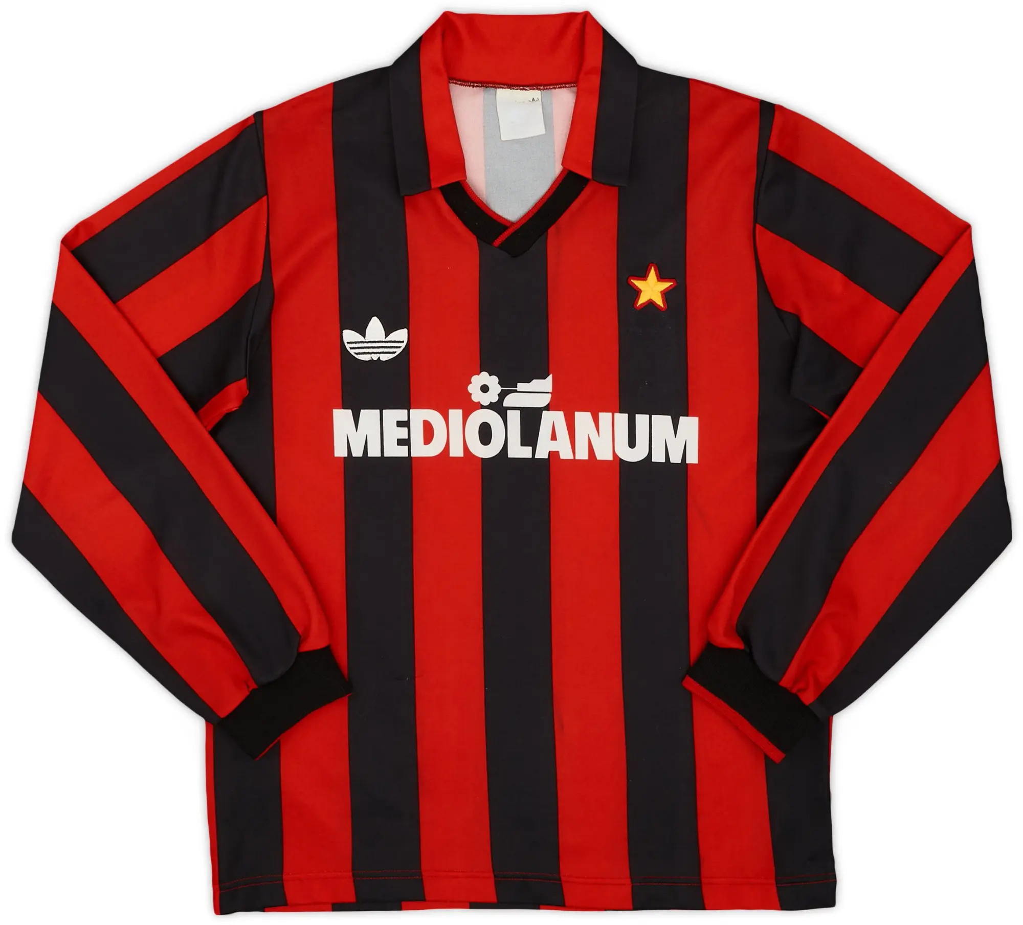 adidas 1990-91 AC Milan Home L/S Shirt #9 - 7/10 - (S)