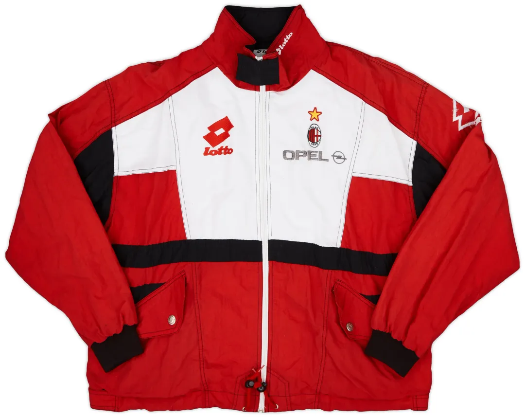 1995-96 AC Milan Lotto Track Jacket - 8/10 - (XXL