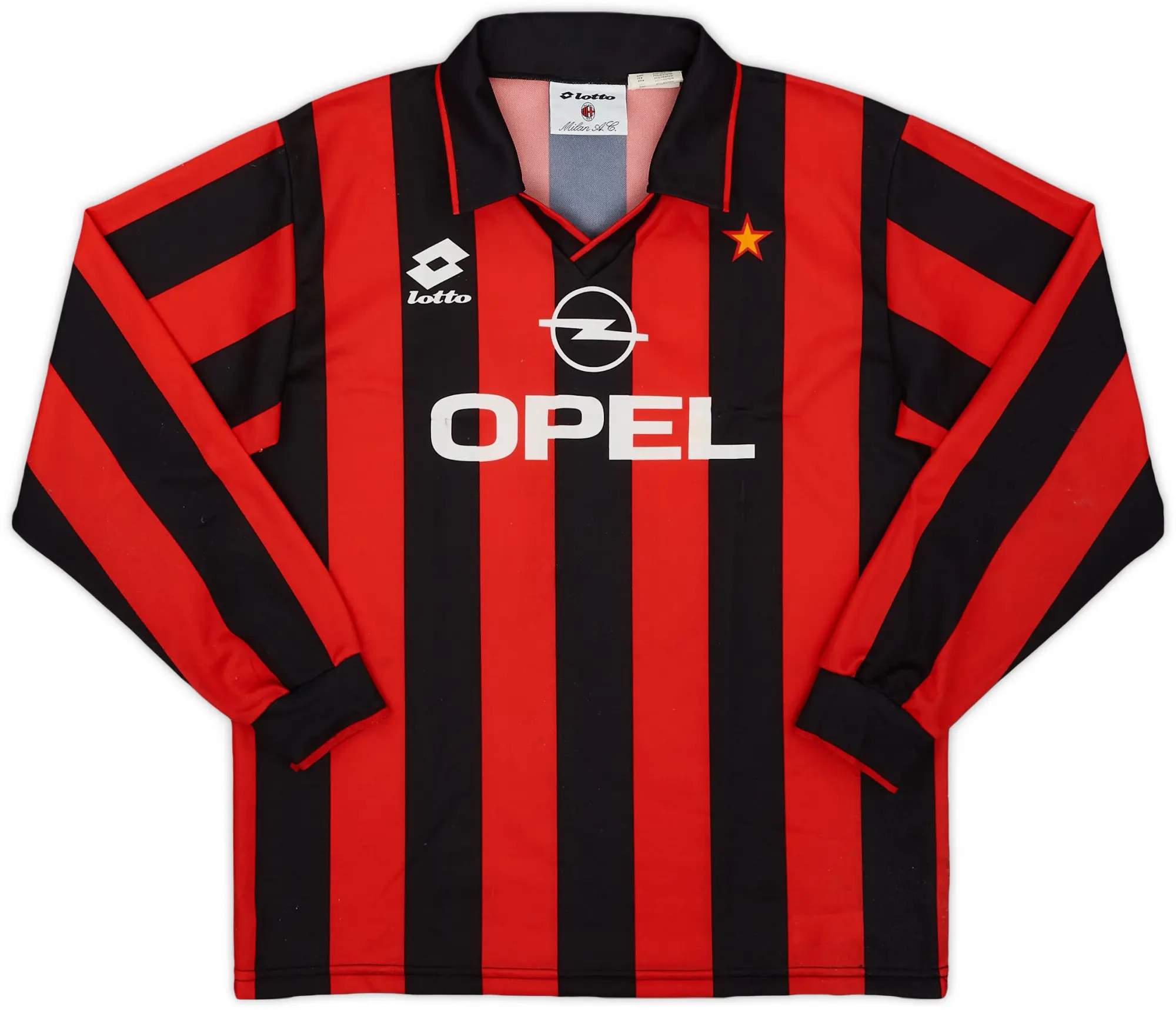 Lotto 1994-95 AC Milan Home L/S Shirt #10 - 8/10 - (S)