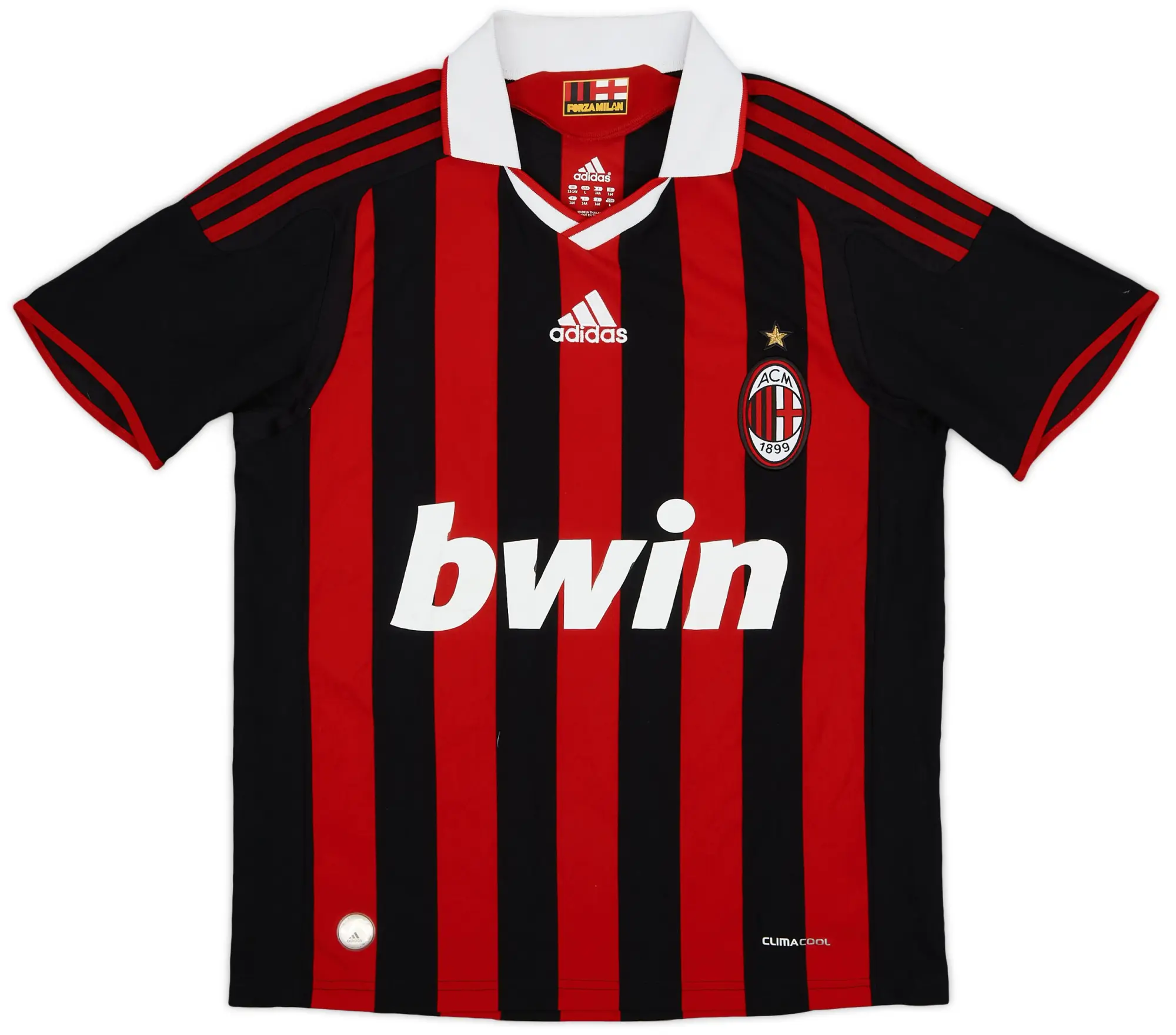 adidas 2009-10 AC Milan Home Shirt - 6/10 - (L.Boys)