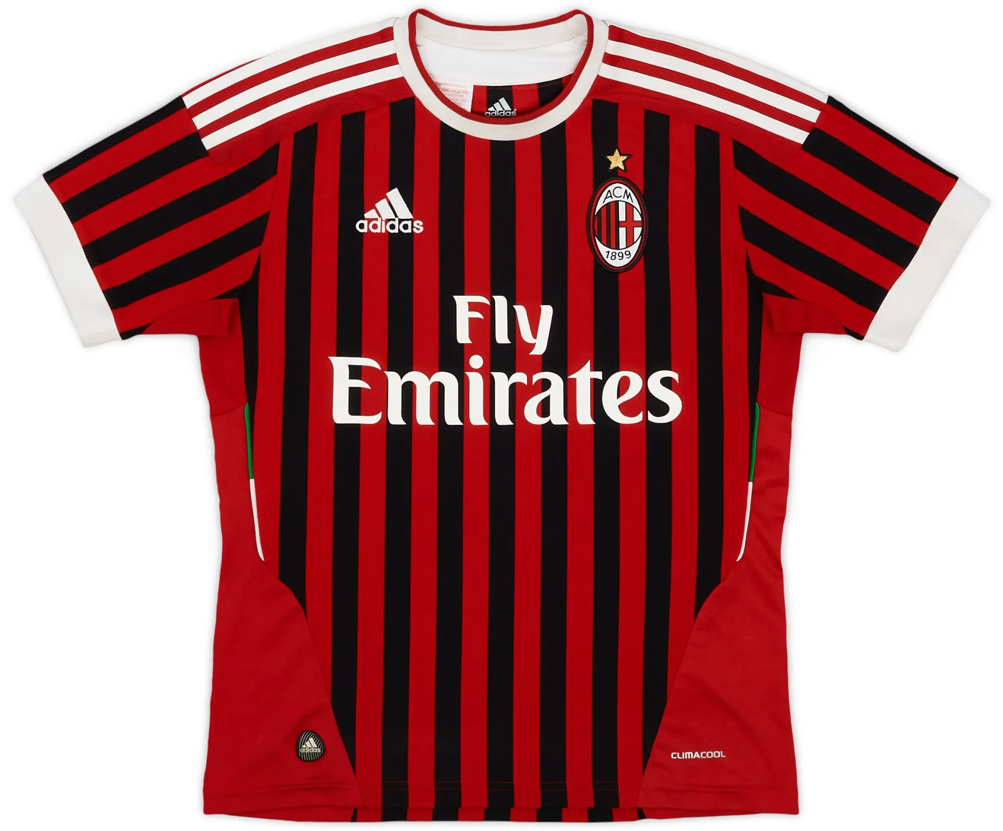 adidas 2011-12 AC Milan Home Shirt - 9/10 - (L.Boys)