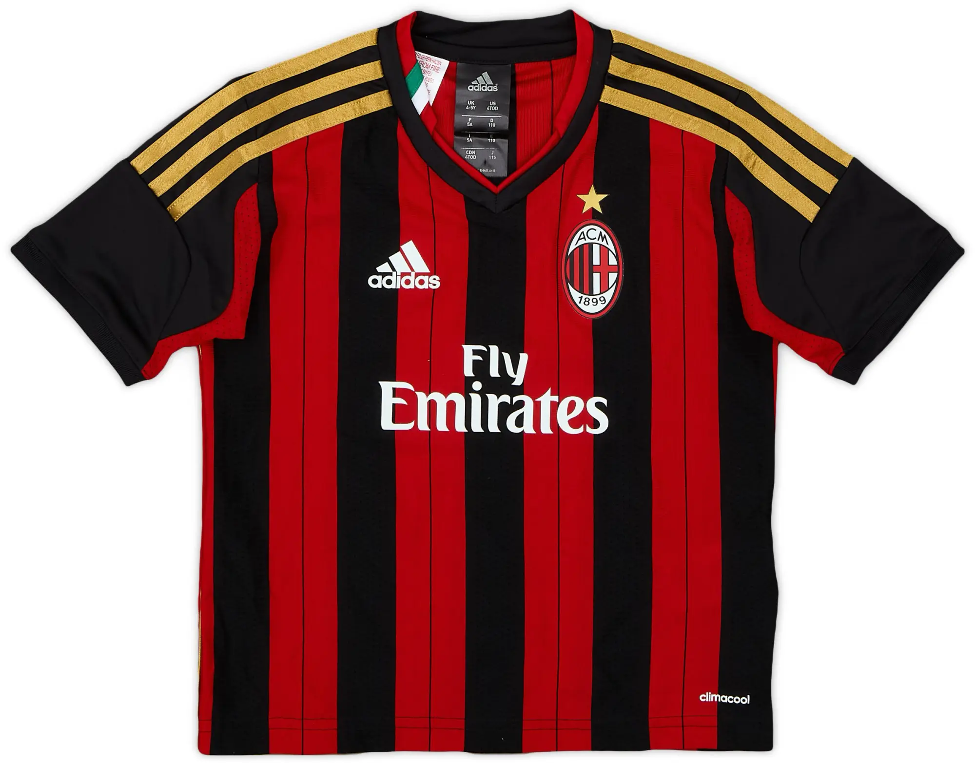 adidas 2013-14 AC Milan Home Shirt - 9/10 - (XS.Boys)