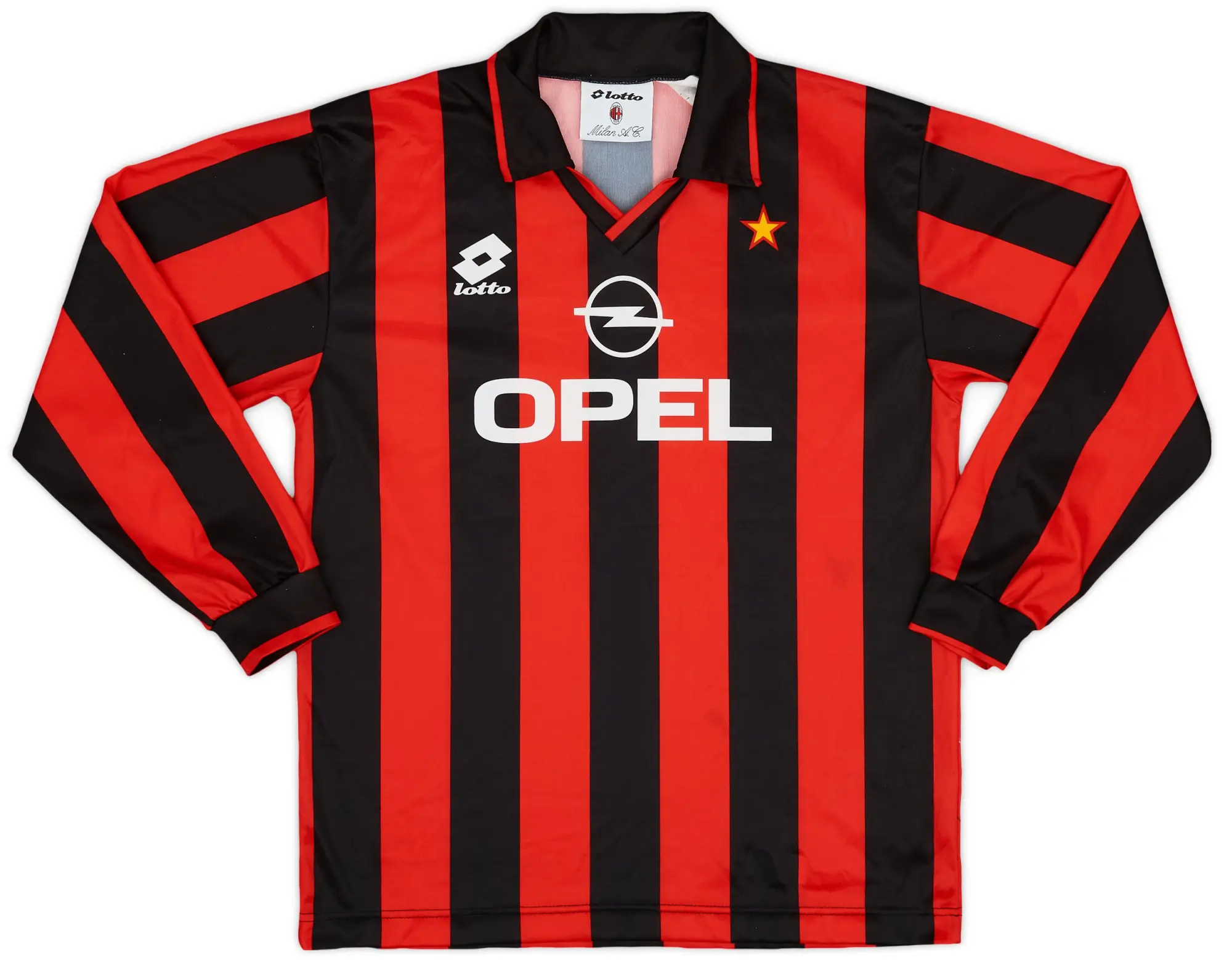 Lotto 1994-95 AC Milan Home L/S Shirt - 8/10 - (YXXXL)