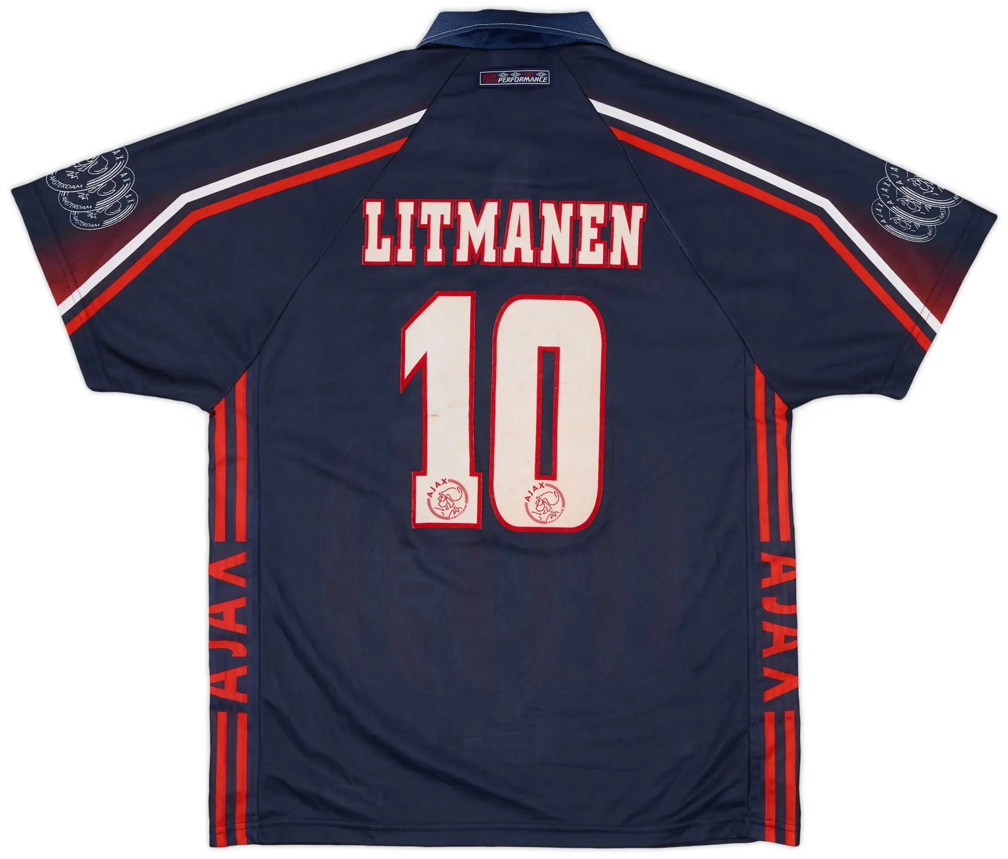 Umbro 1997-98 Ajax Away Shirt Litmanen #10 - 7/10 - (L)