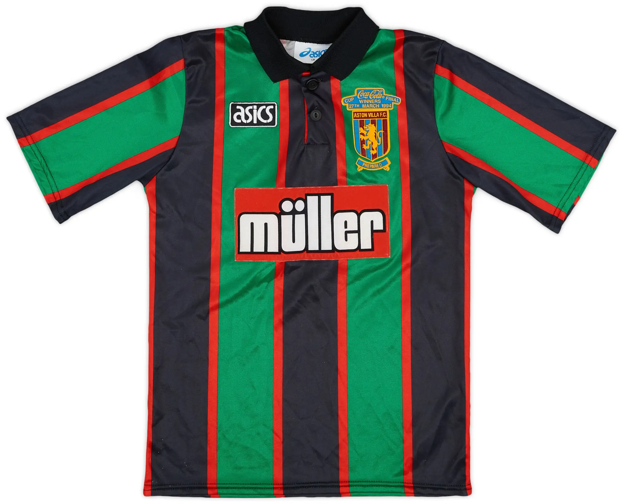 Asics 1993-95 Aston Villa 'Coca-Cola Cup Final Winners' Away Shirt - 9/10 - (L.Boys)