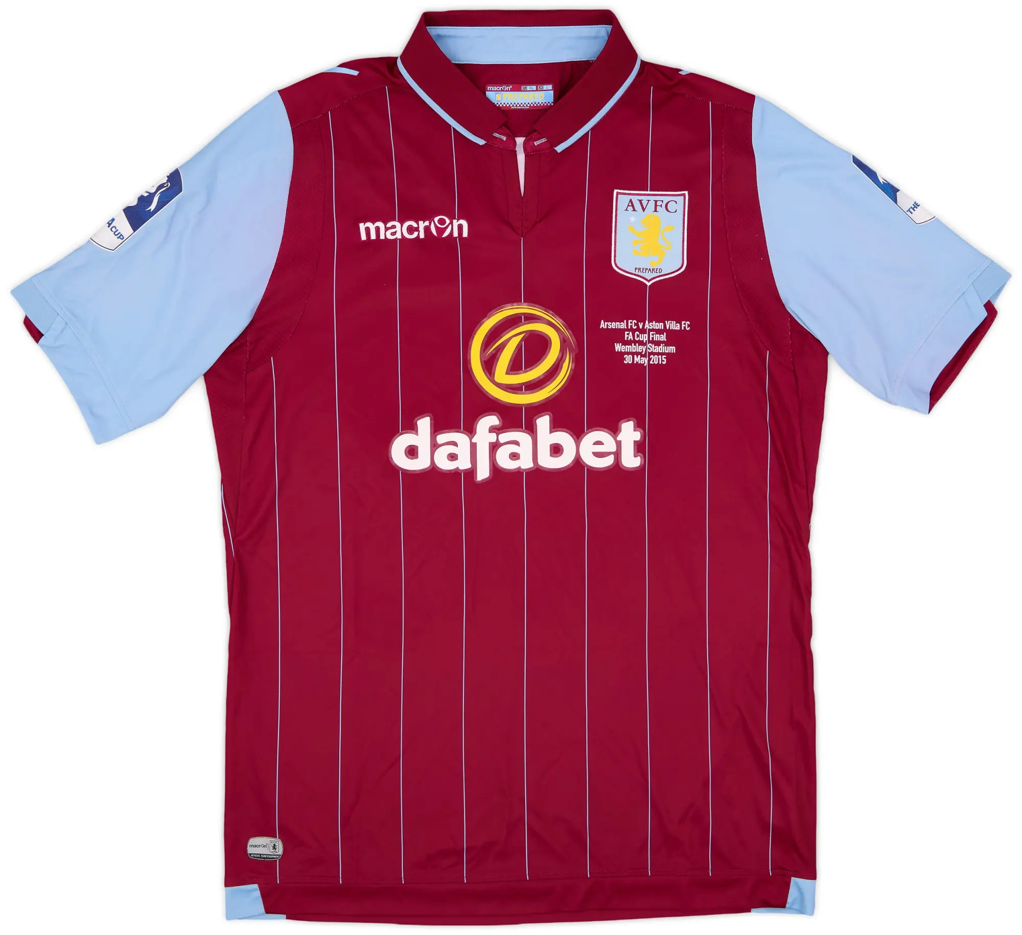 Macron 2014-15 Aston Villa 'FA Cup Final' Home Shirt - 8/10 - (L)