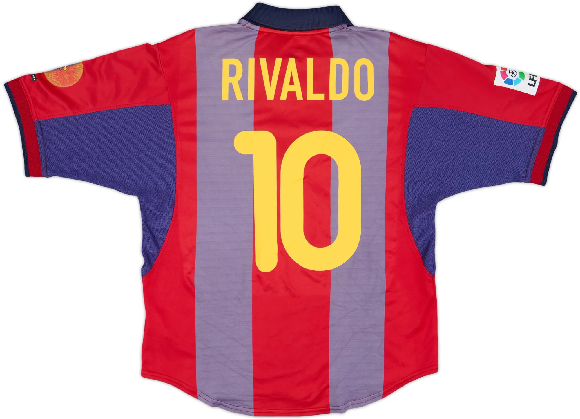 Nike 2000-01 Barcelona Home Shirt Rivaldo #10 - 5/10 - (XL)