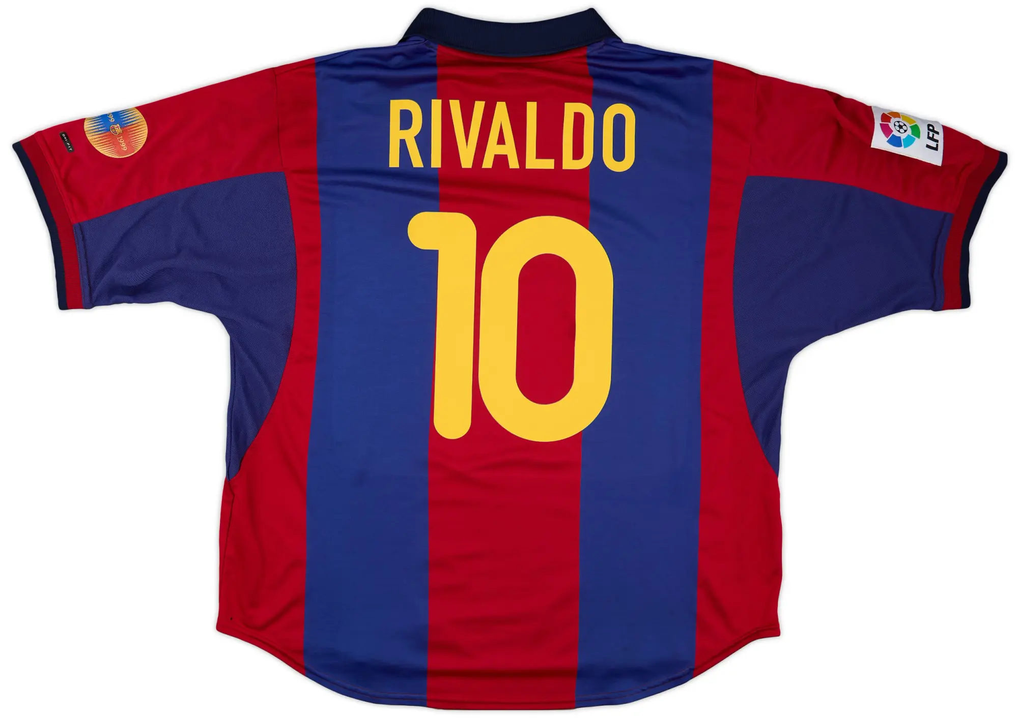 Nike 2000-01 Barcelona Home Shirt Rivaldo #10 - 5/10 - (XL)