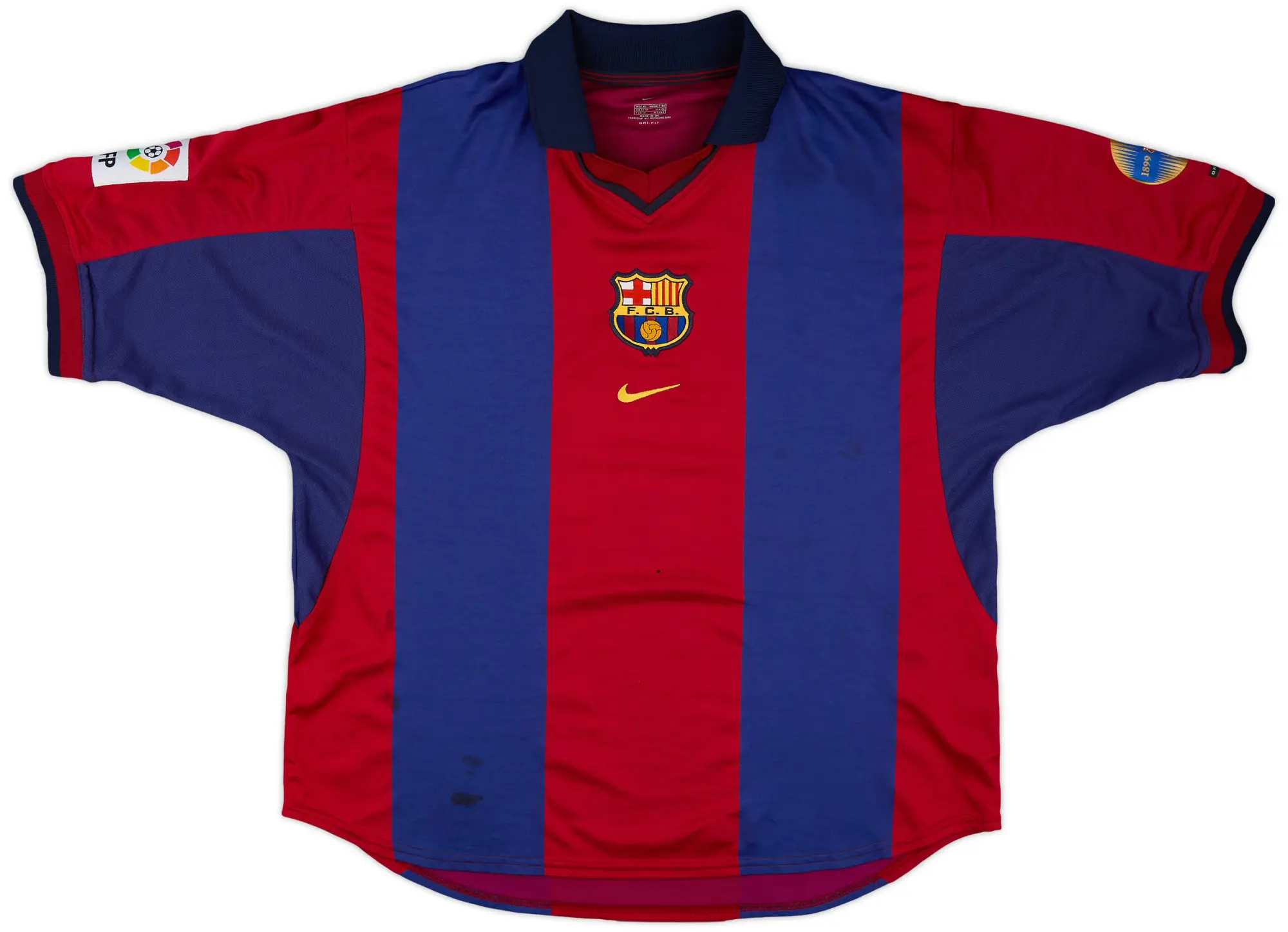 Nike 2000-01 Barcelona Home Shirt Rivaldo #10 - 5/10 - (XL)