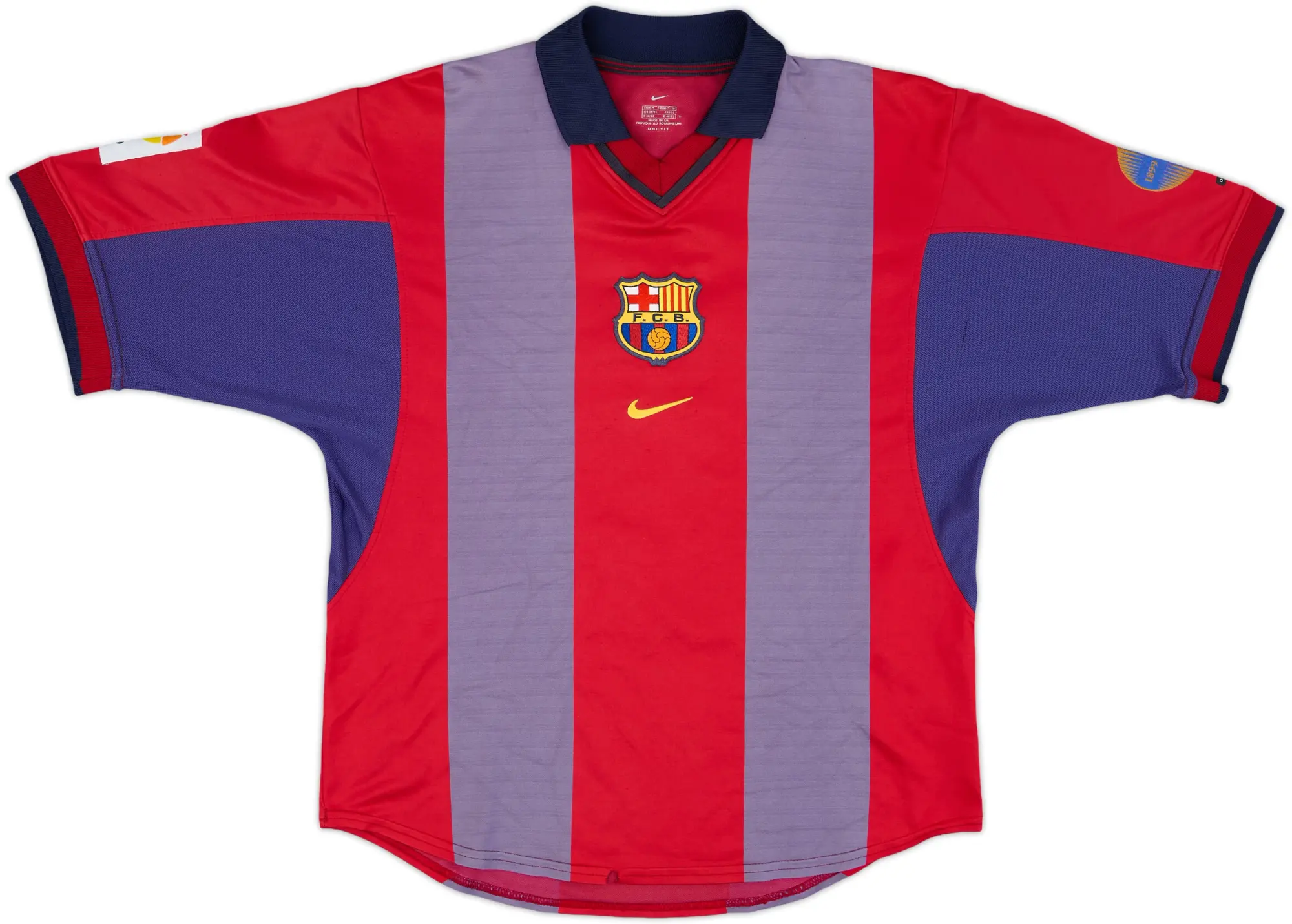 Nike 2000-01 Barcelona Home Shirt Rivaldo #10 - 5/10 - (XL)