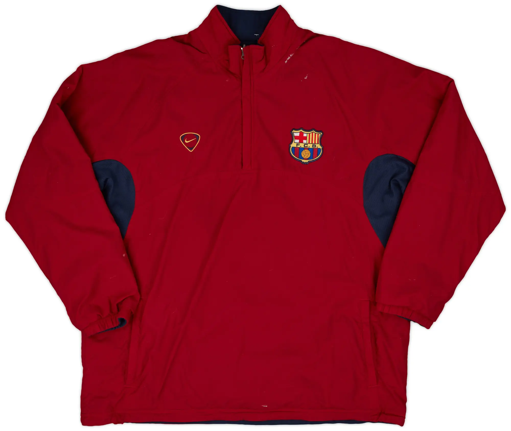 2000-02 Barcelona Nike Reversible 1/4 Zip Drill Top - 6/10 - (XL)