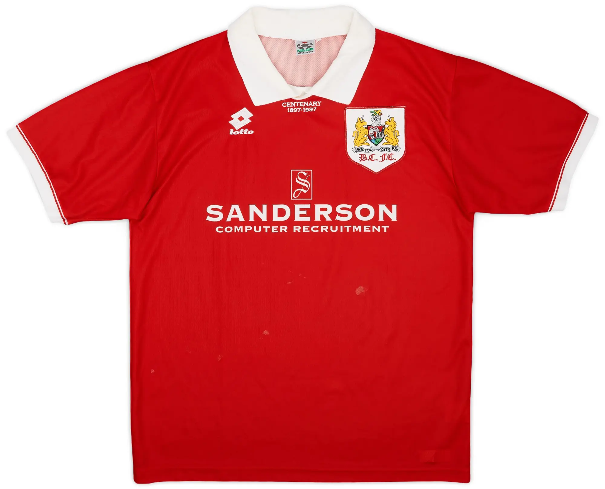 Lotto 1996-97 Bristol City Centenary Home Shirt - 6/10 - (XL)