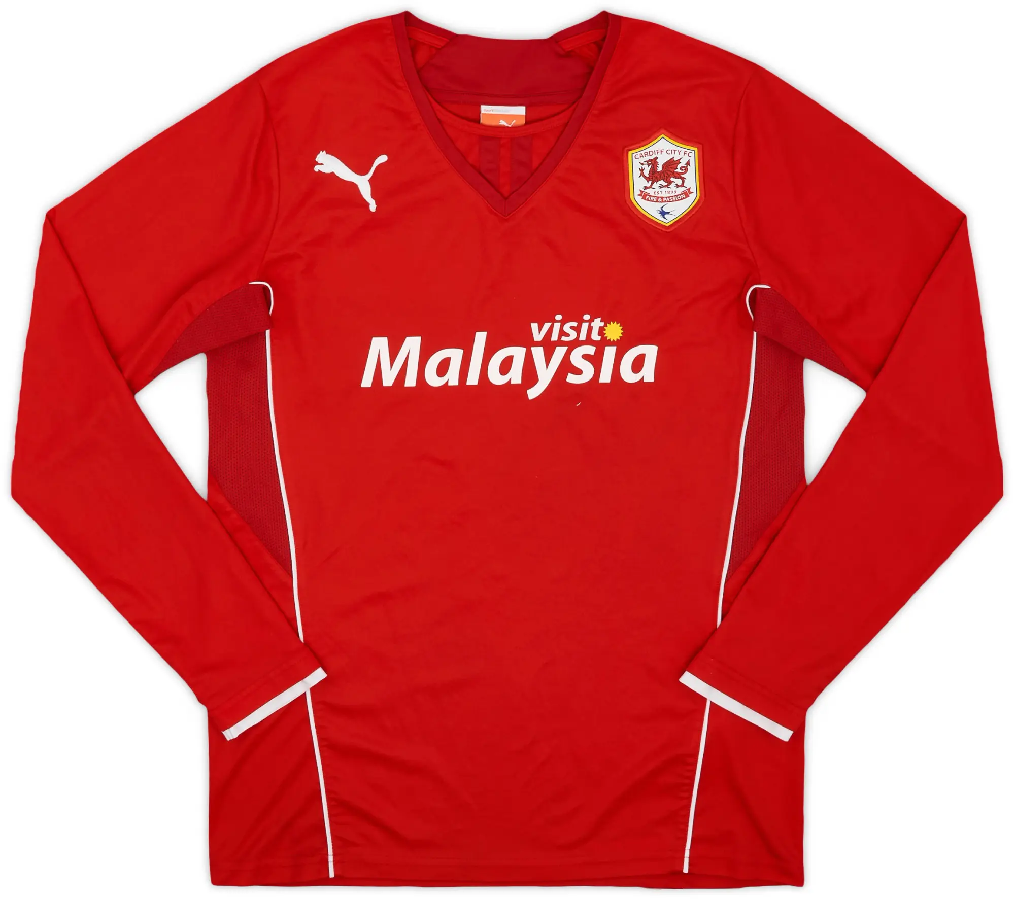 Puma 2013-14 Cardiff Home L/S Shirt - 7/10 - (S)