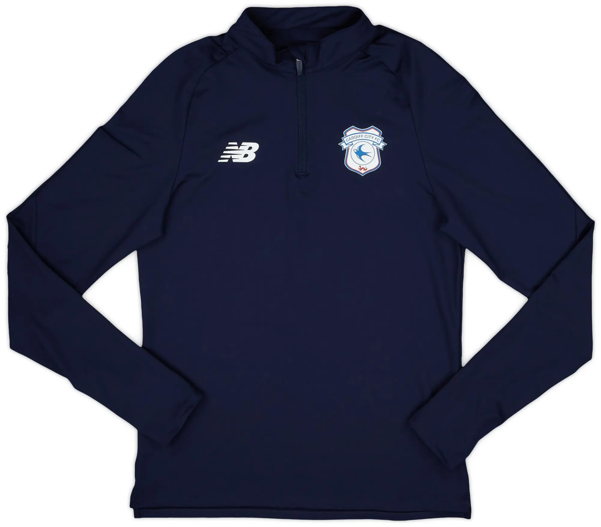 2022-24 Cardiff City New Balance 1/4 Zip Drill Top - 10/10 - (M)