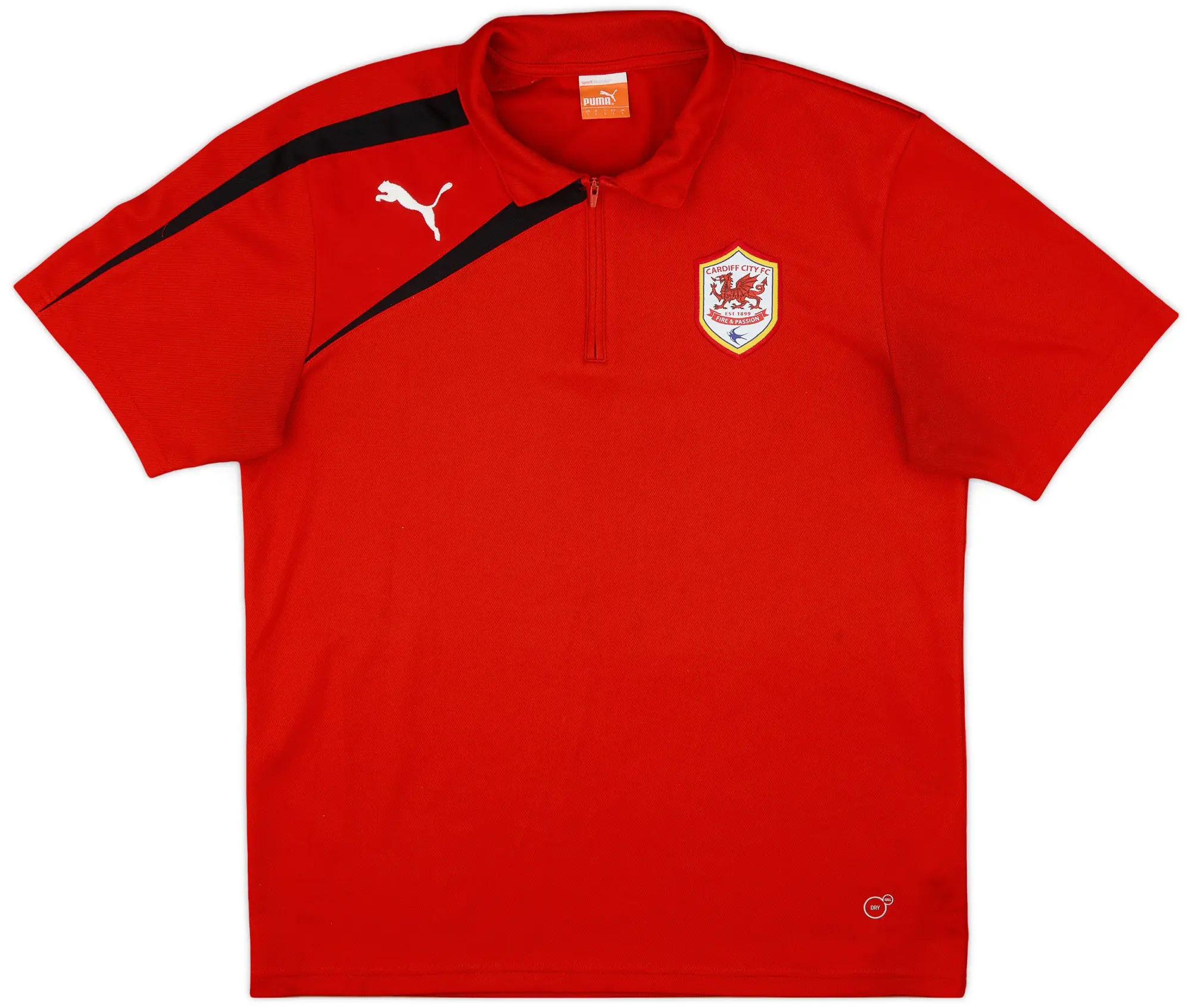 2012-13 Cardiff City Puma 1/4 Zip Polo Shirt - 8/10 - (L)