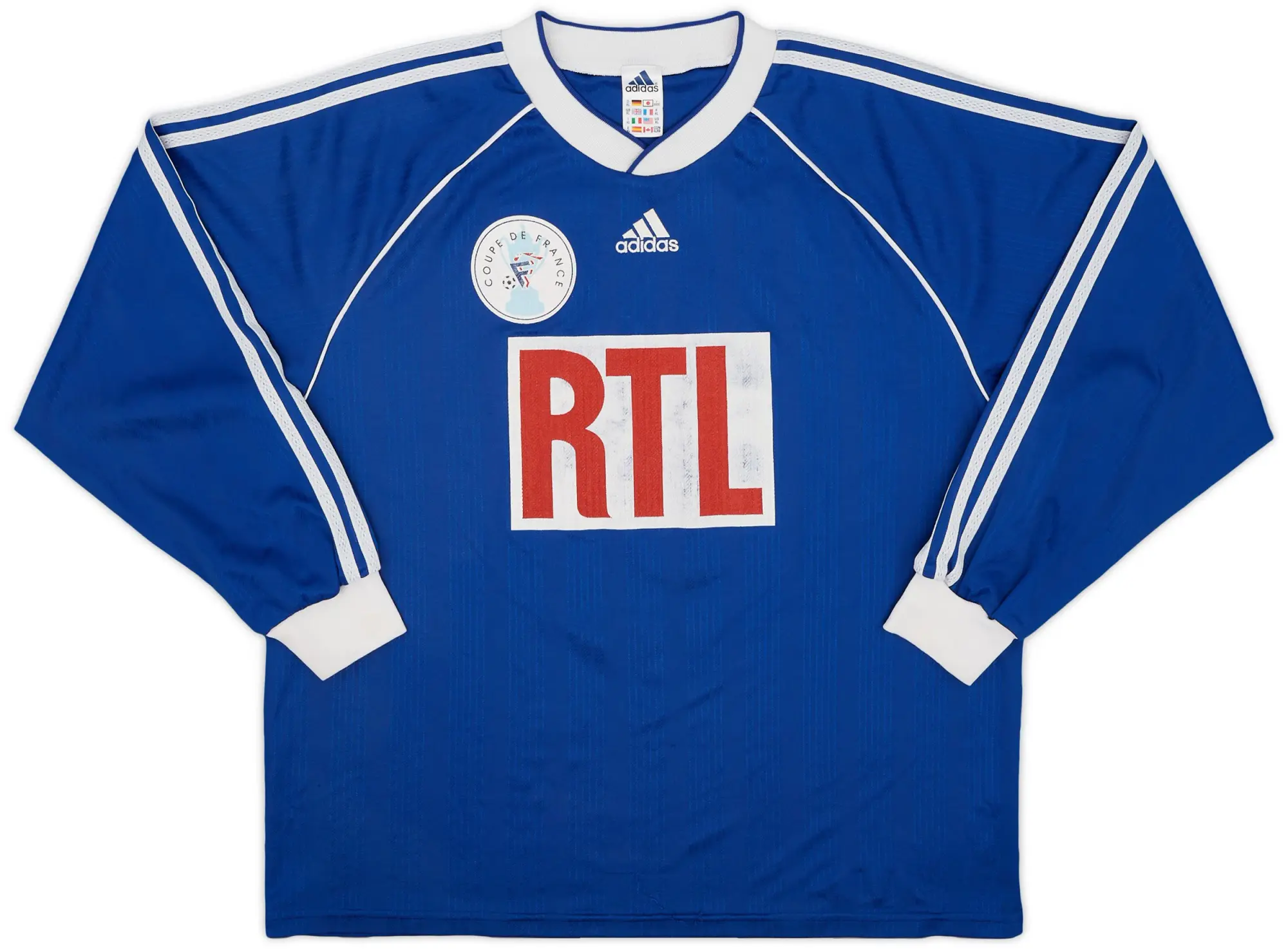 adidas 1999-00 Coupe de France Home L/S Shirt #5 - 7/10 - (XL)