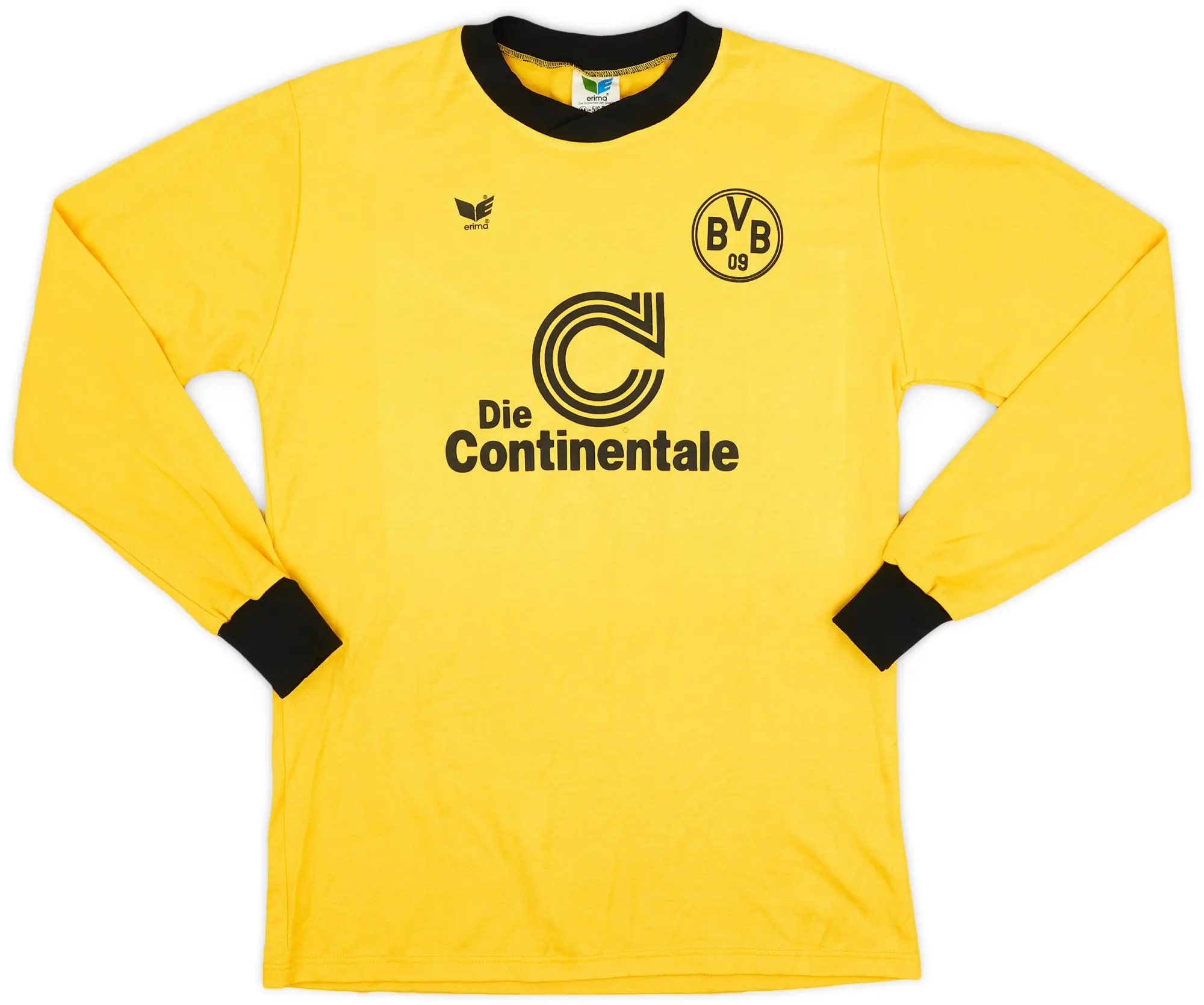 1989-90 Borussia Dortmund Erima Fan Home L/S Shirt - 8/10 - (M)