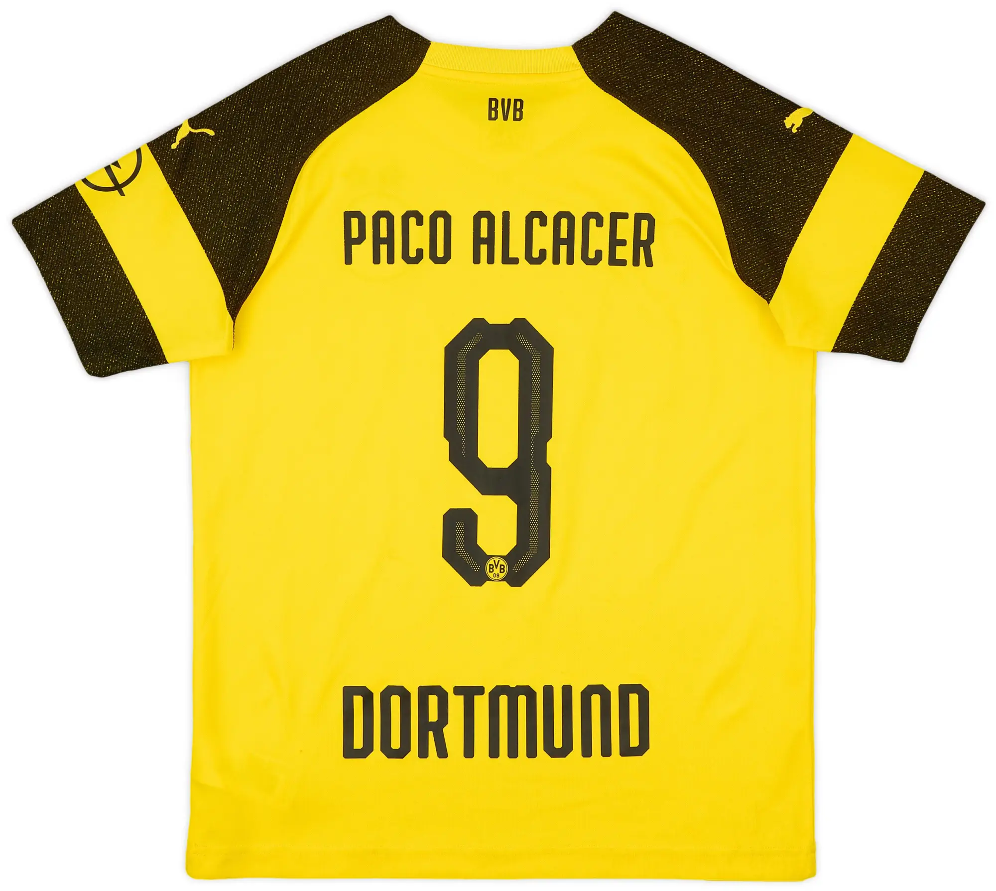 Puma 2018-19 Borussia Dortmund Home Shirt Paco Alcacer #9 - 6/10 - (L.Boys)