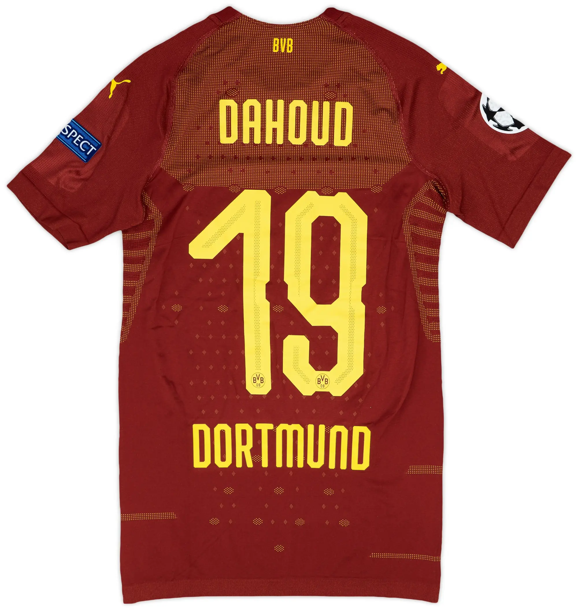 Puma 2018-19 Borussia Dortmund Player Issue Champions League Third Shirt Dahoud #19