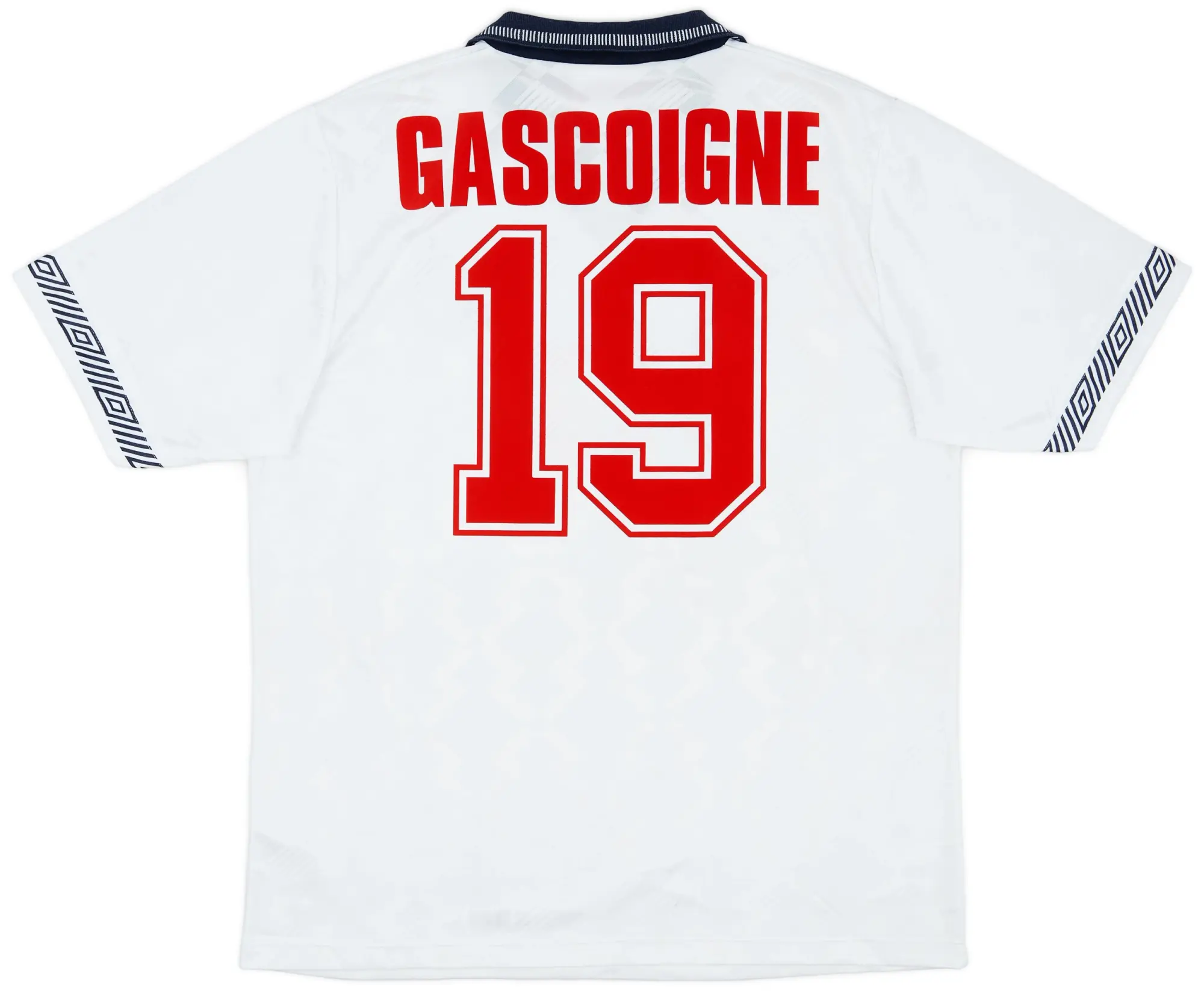 Umbro 1990-92 England Home Shirt Gascoigne #19 - 8/10 - (L)