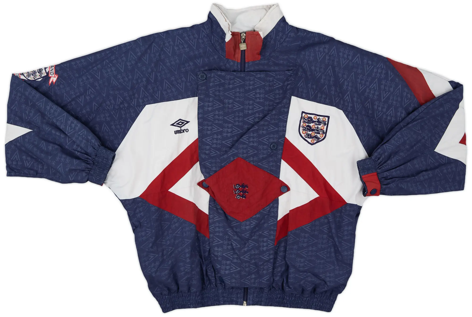 1990-92 England Umbro Track Jacket - 7/10 - (M)