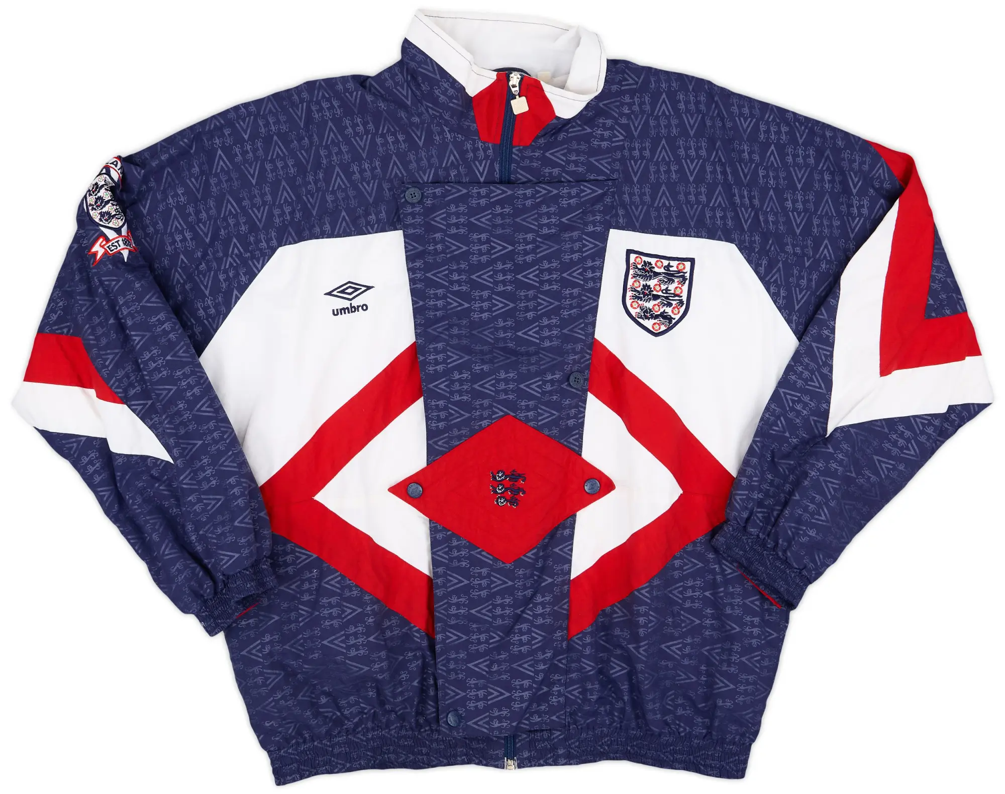 1990-92 England Umbro Track Jacket - 9/10 - (XL)