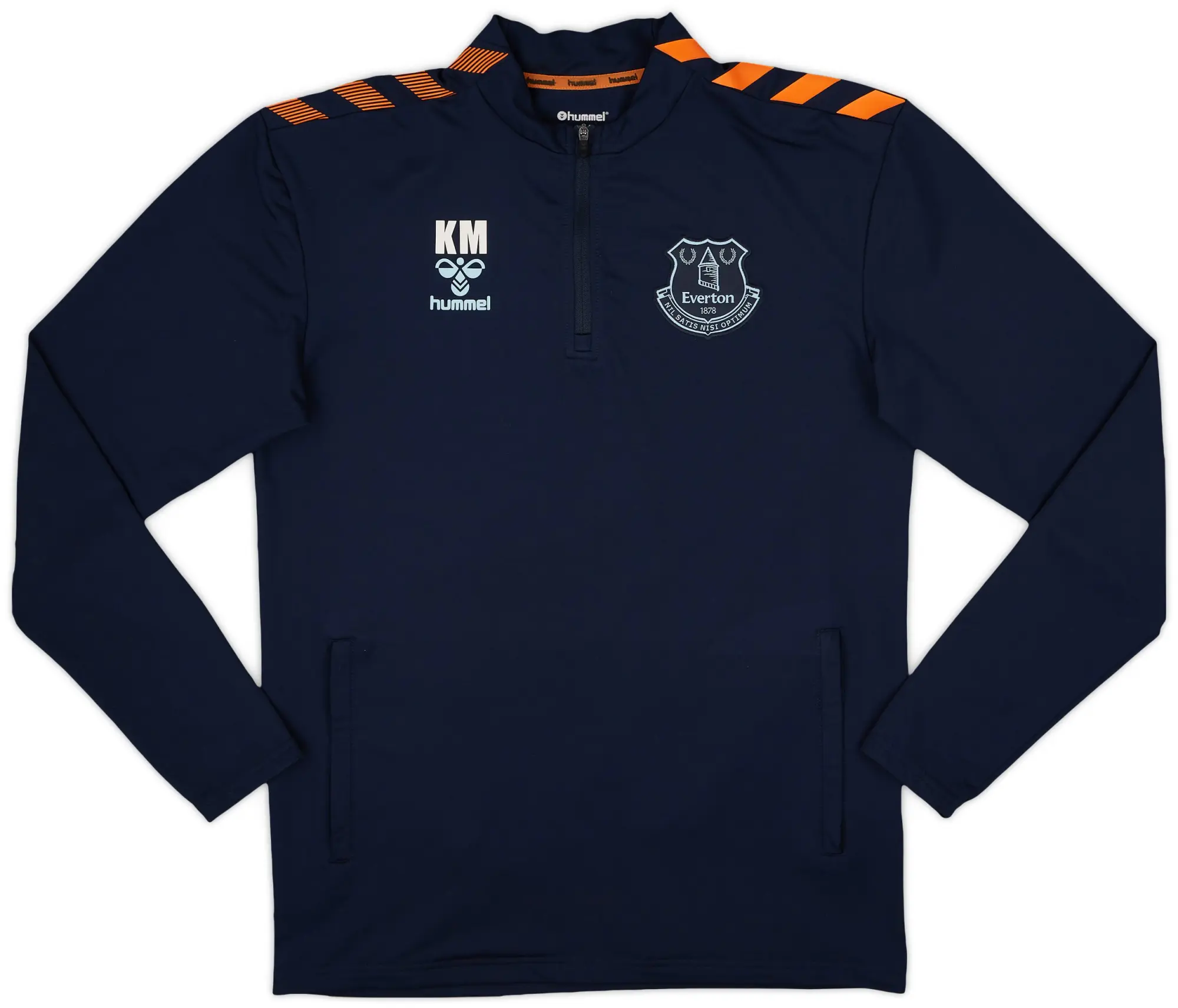 2023-24 Everton Staff Issue Hummel 1/4 Zip Drill Top KM - 8/10 - (S)