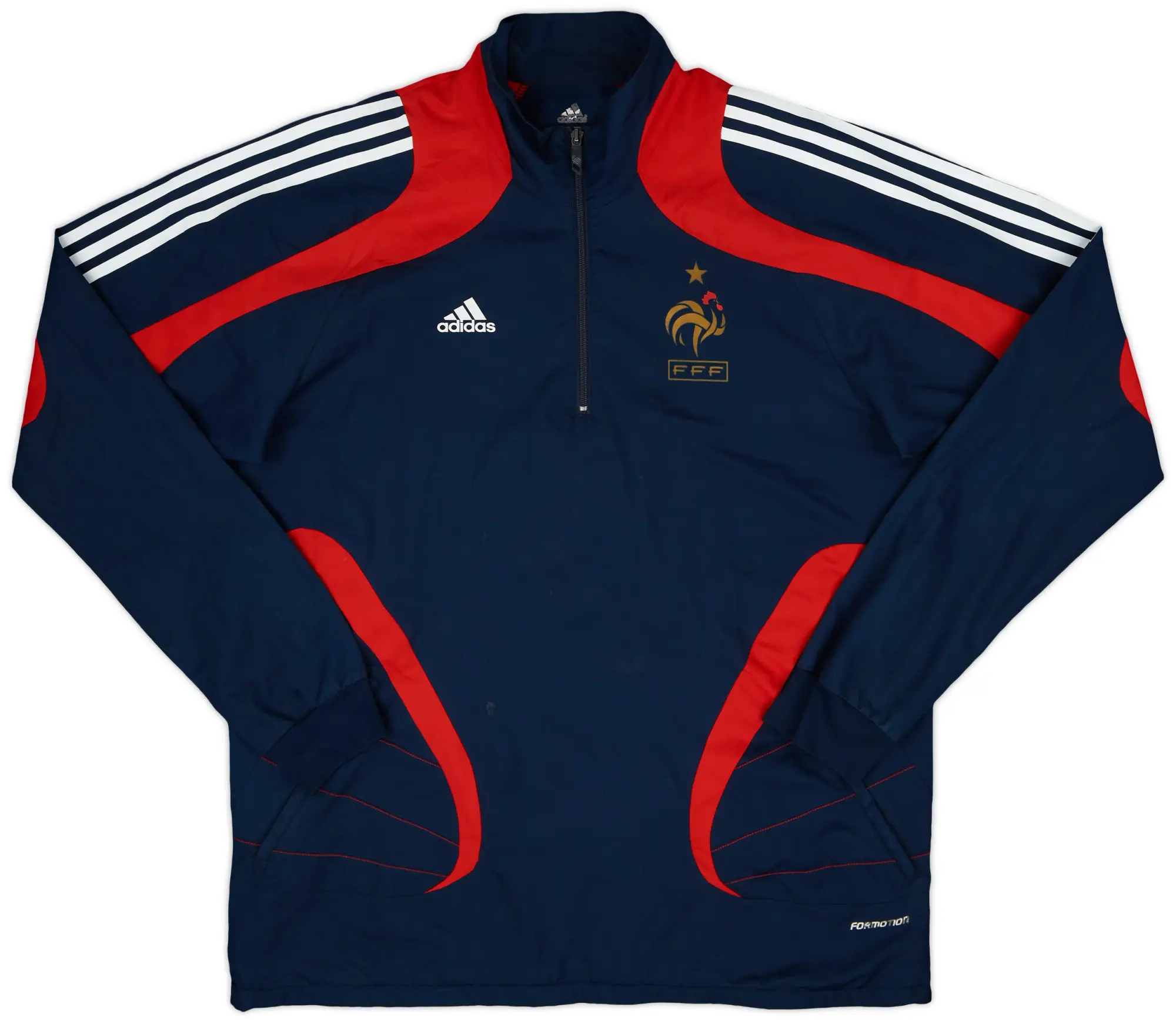 adidas 2007-08 France Player Issue Formotion 1/4 Zip Drill Top - 7/10 - (XL)