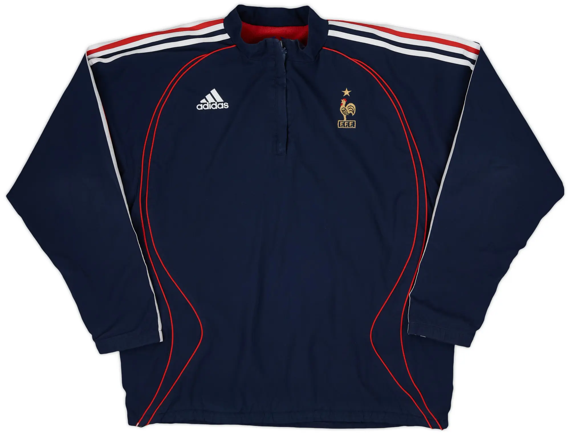 2007-08 France adidas Reversible 1/4 Zip Fleece Jacket - 8/10 - (XL)