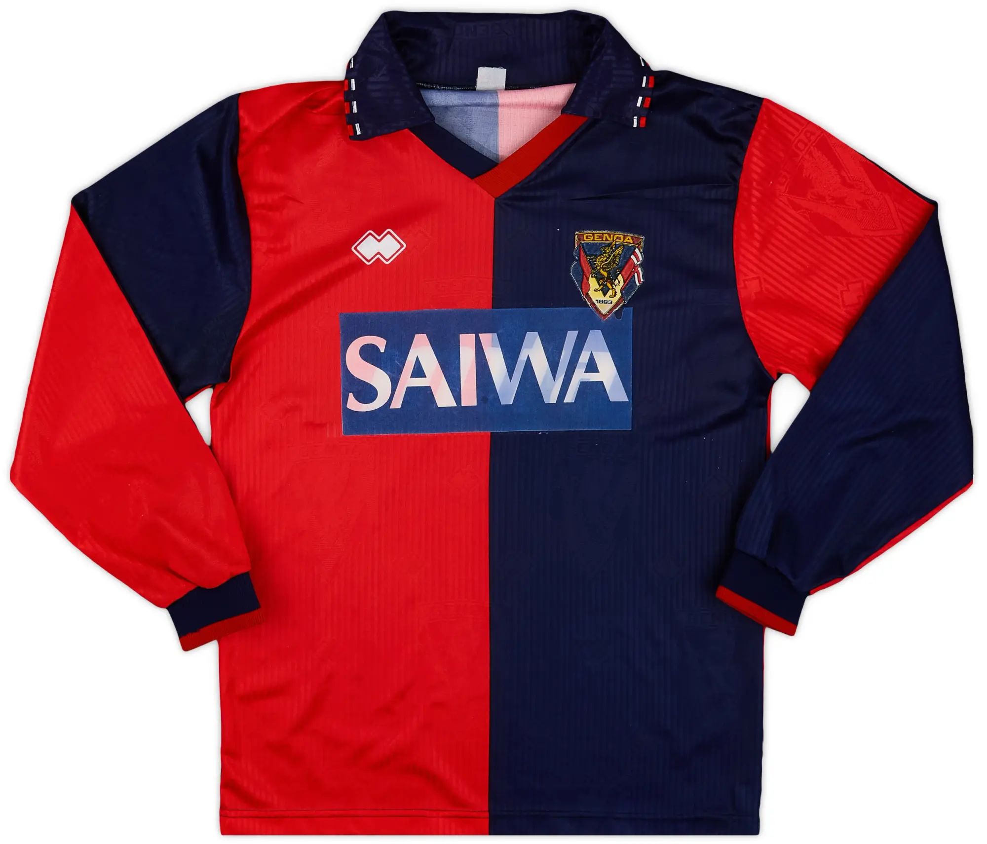 Errea 1991-92 Genoa Home L/S Shirt #9 - 6/10 - (S)