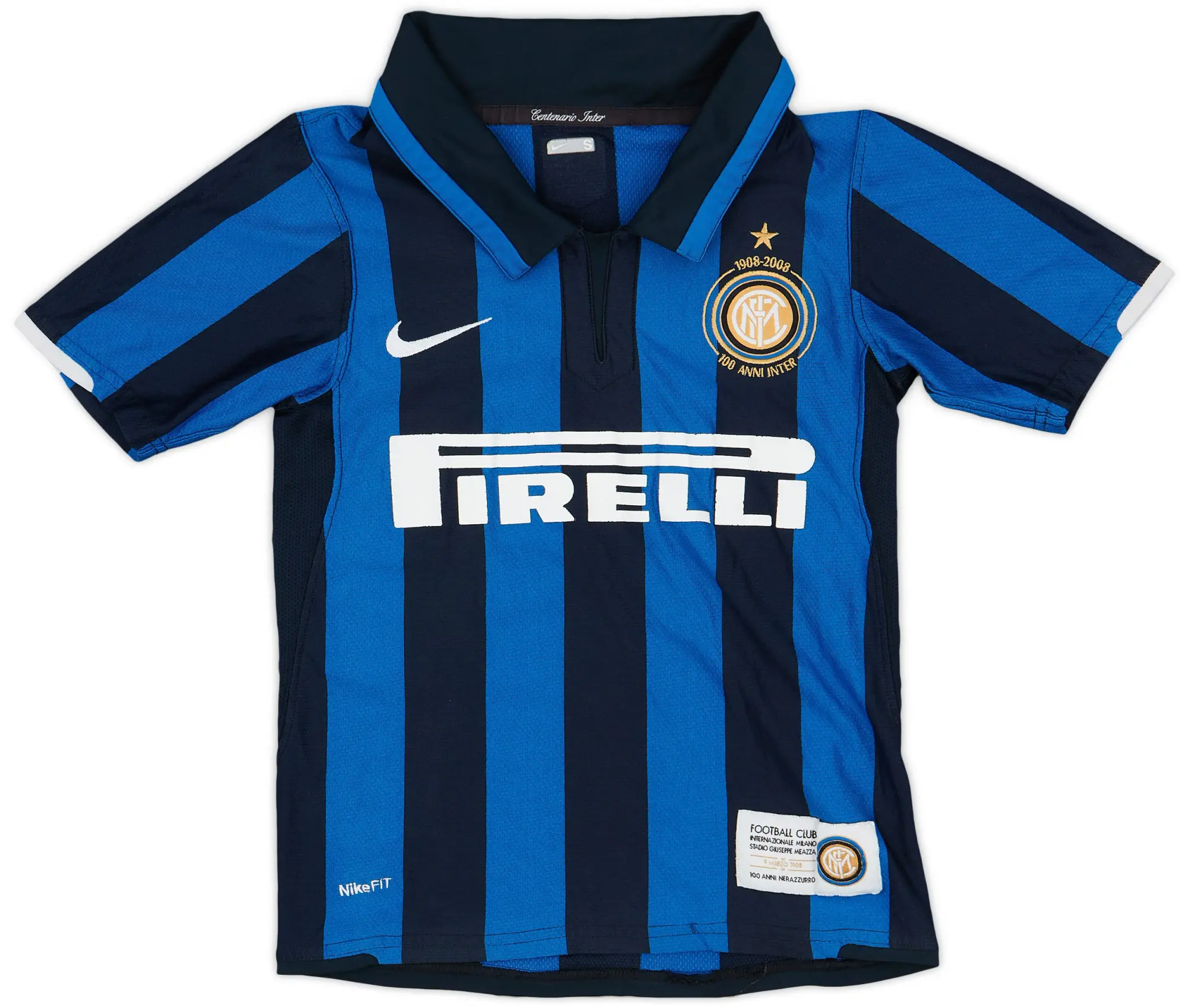 Nike 2007-08 Inter Milan Centenary Home Shirt - 8/10 - (S.Boys)